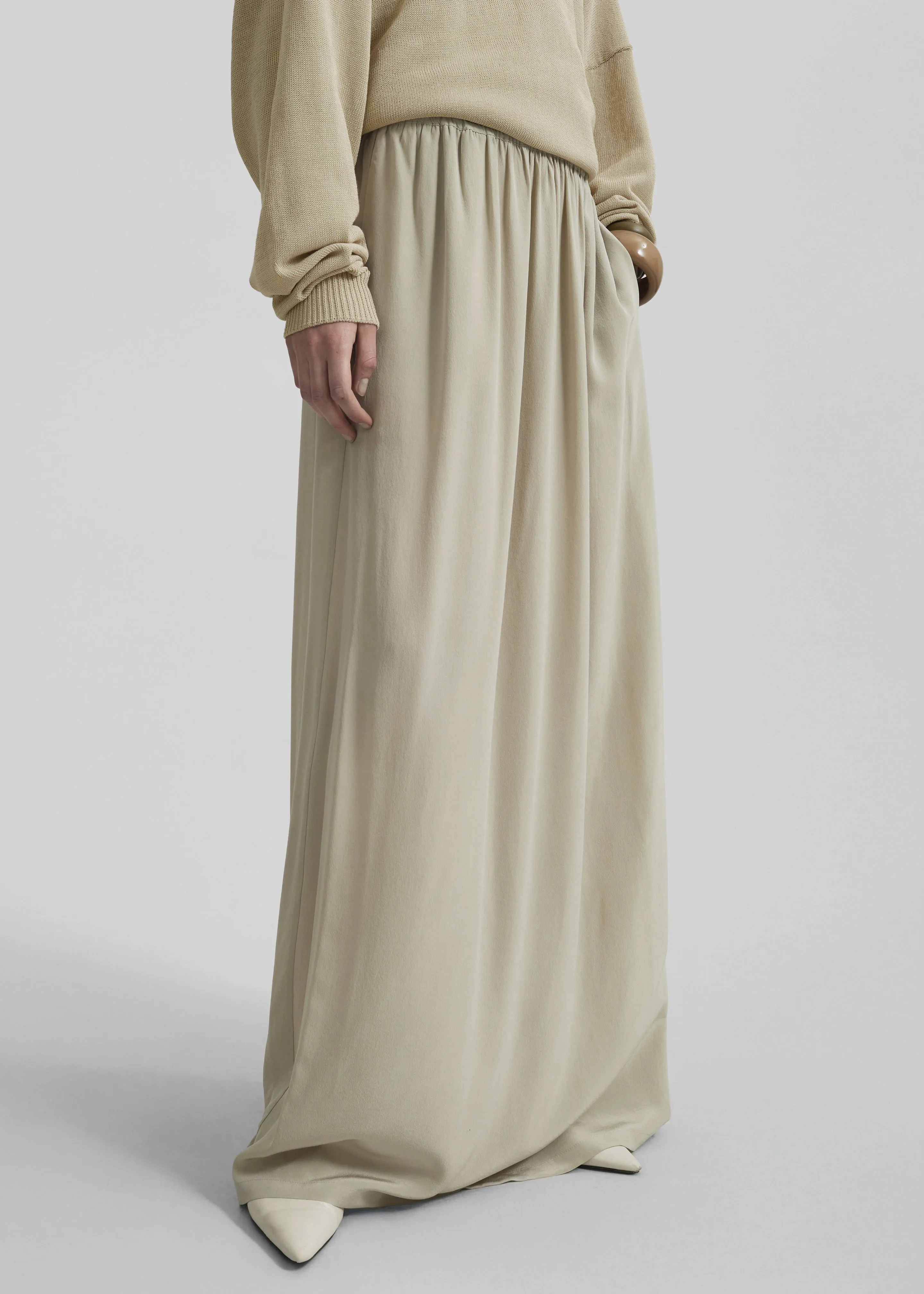 Sibena Silk Maxi Skirt - Cement sold by Frankie Shop product image thumbnail 5