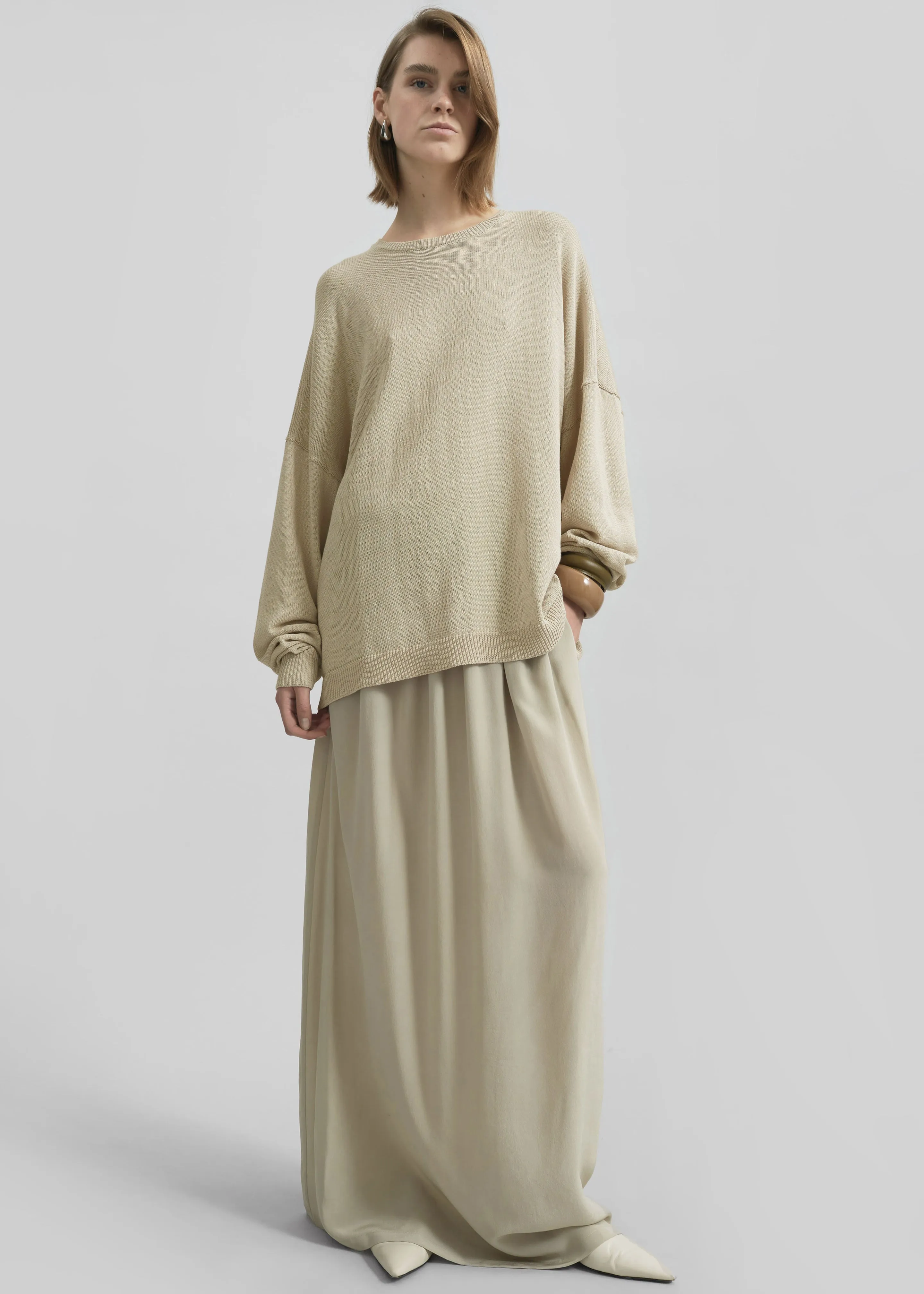 Sibena Silk Maxi Skirt - Cement sold by Frankie Shop product image thumbnail 4