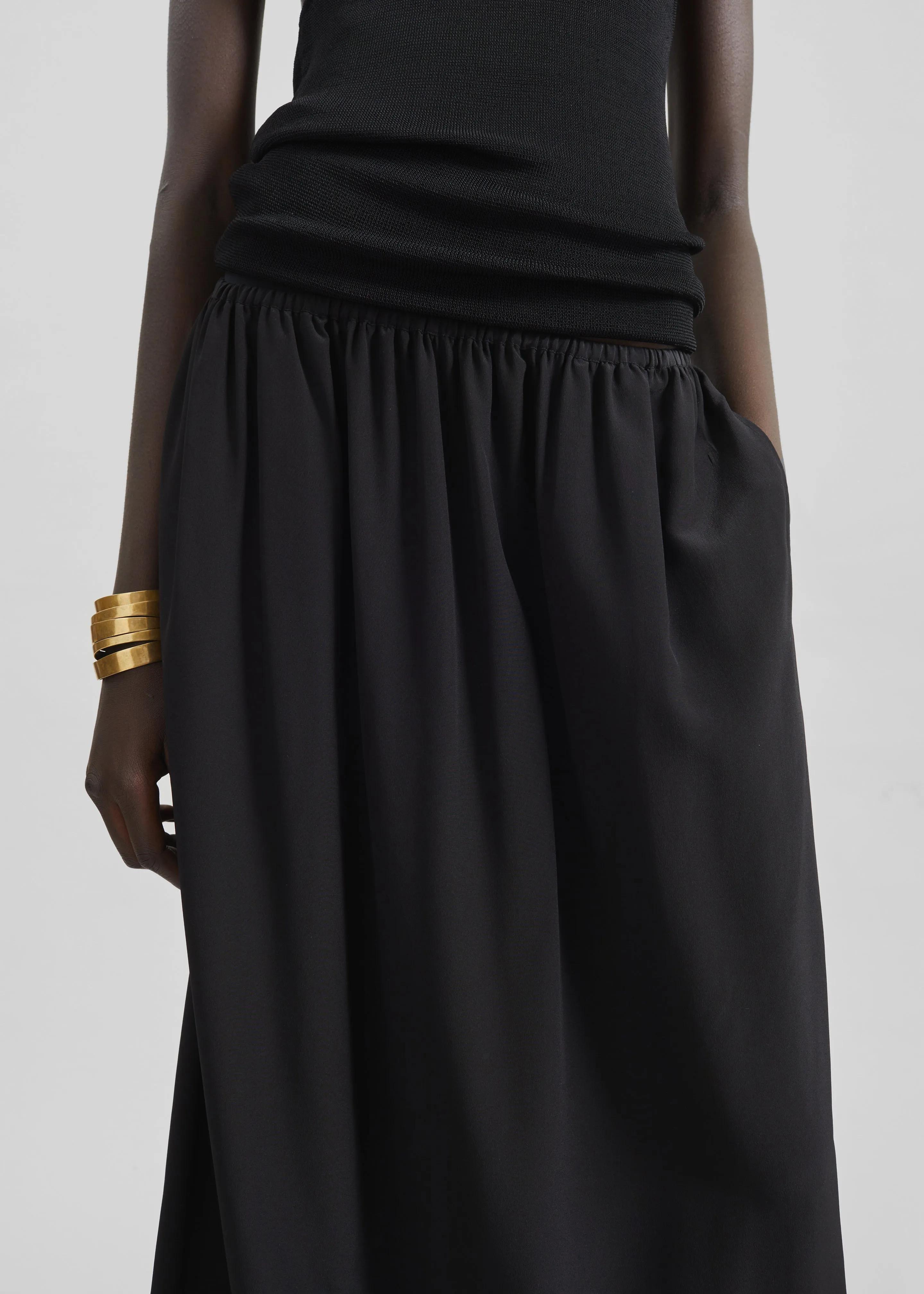 Sibena Silk Maxi Skirt - Black sold by Frankie Shop product image thumbnail 3