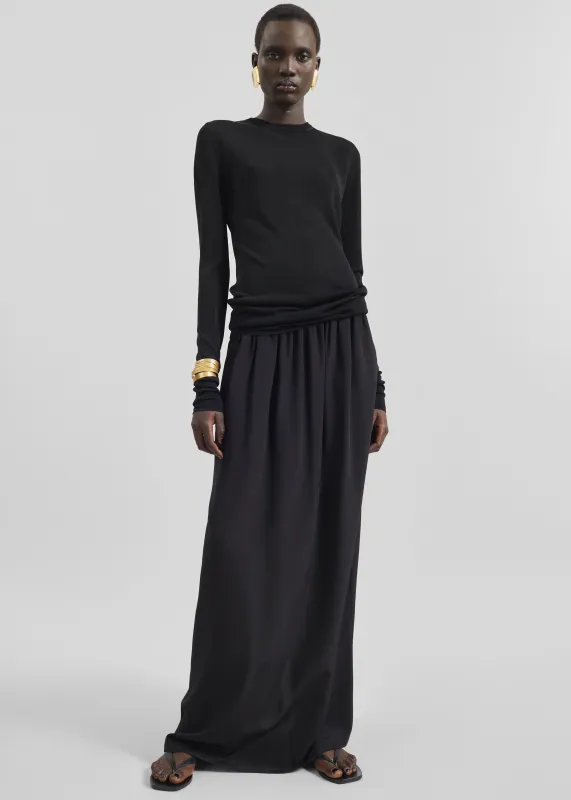 Sibena Silk Maxi Skirt - Black sold by Frankie Shop