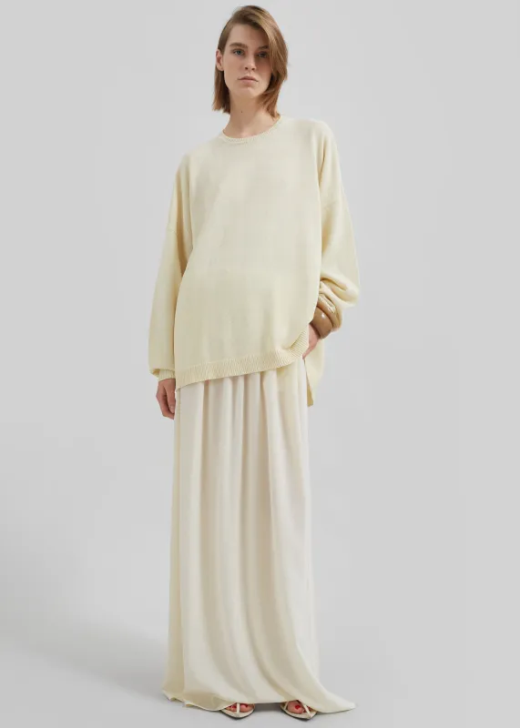 Basel Crew Neck Sweater - Pale Yellow sold by Frankie Shop