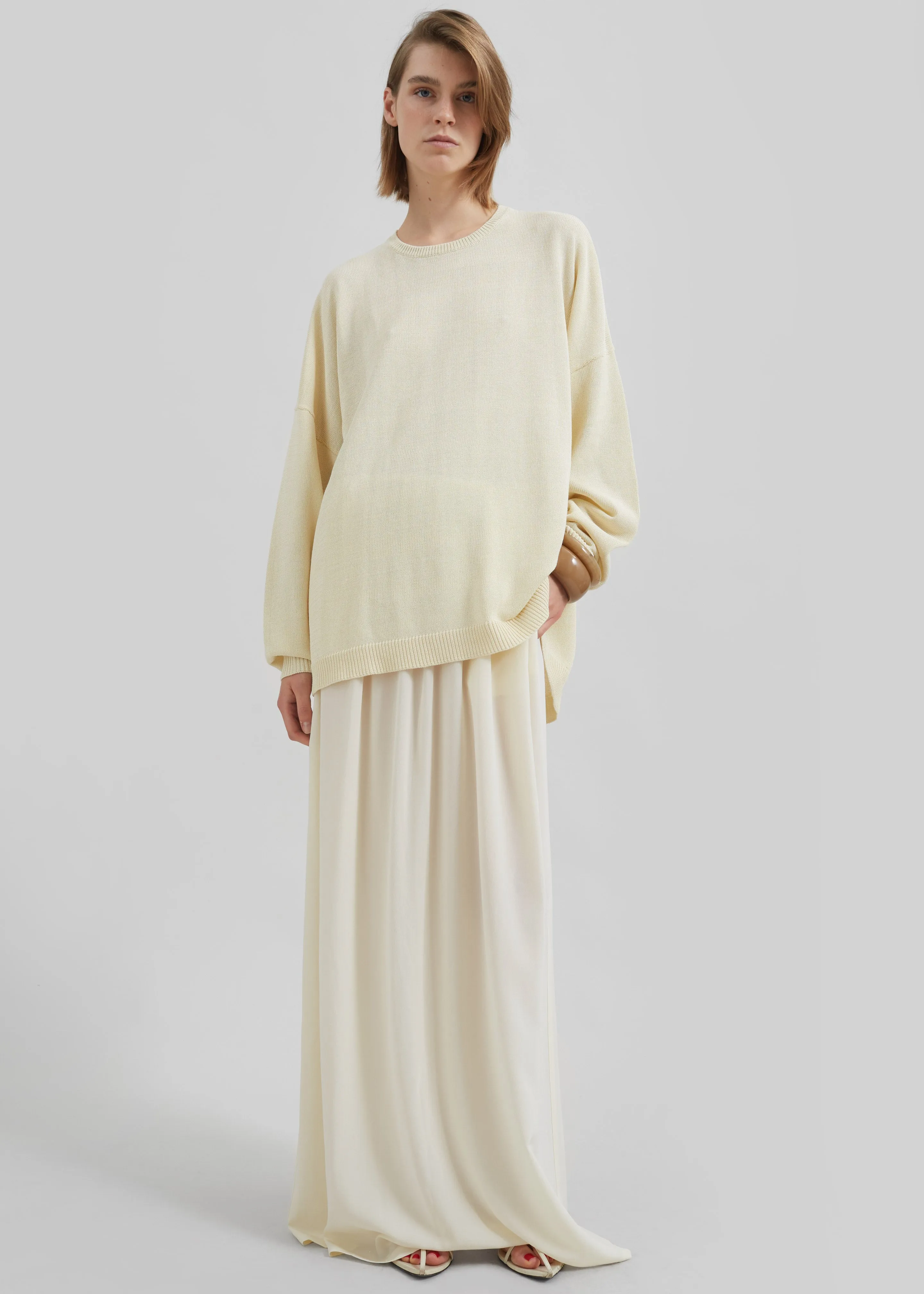 Basel Crew Neck Sweater - Pale Yellow sold by Frankie Shop