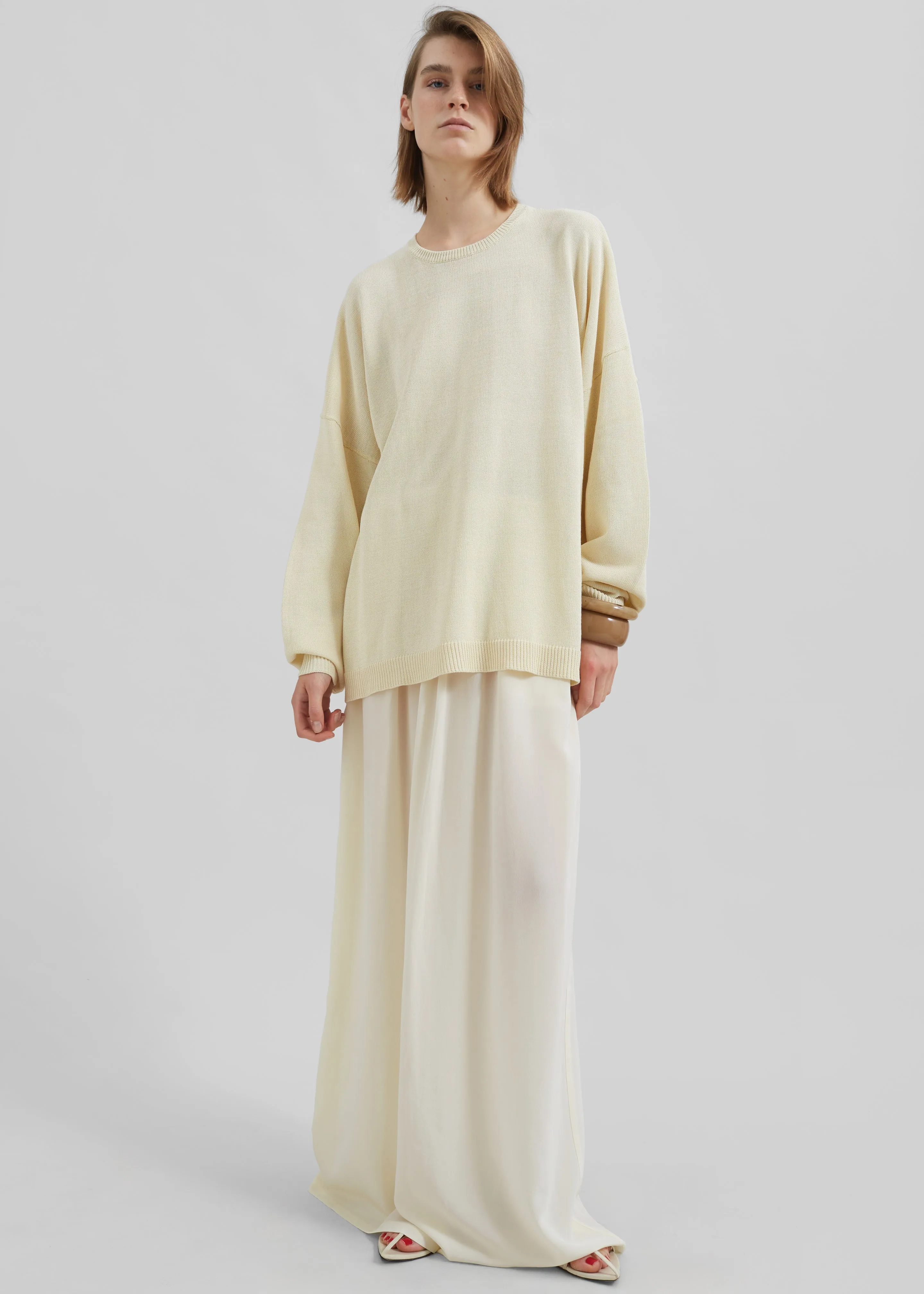 Basel Crew Neck Sweater - Pale Yellow sold by Frankie Shop product image thumbnail 3