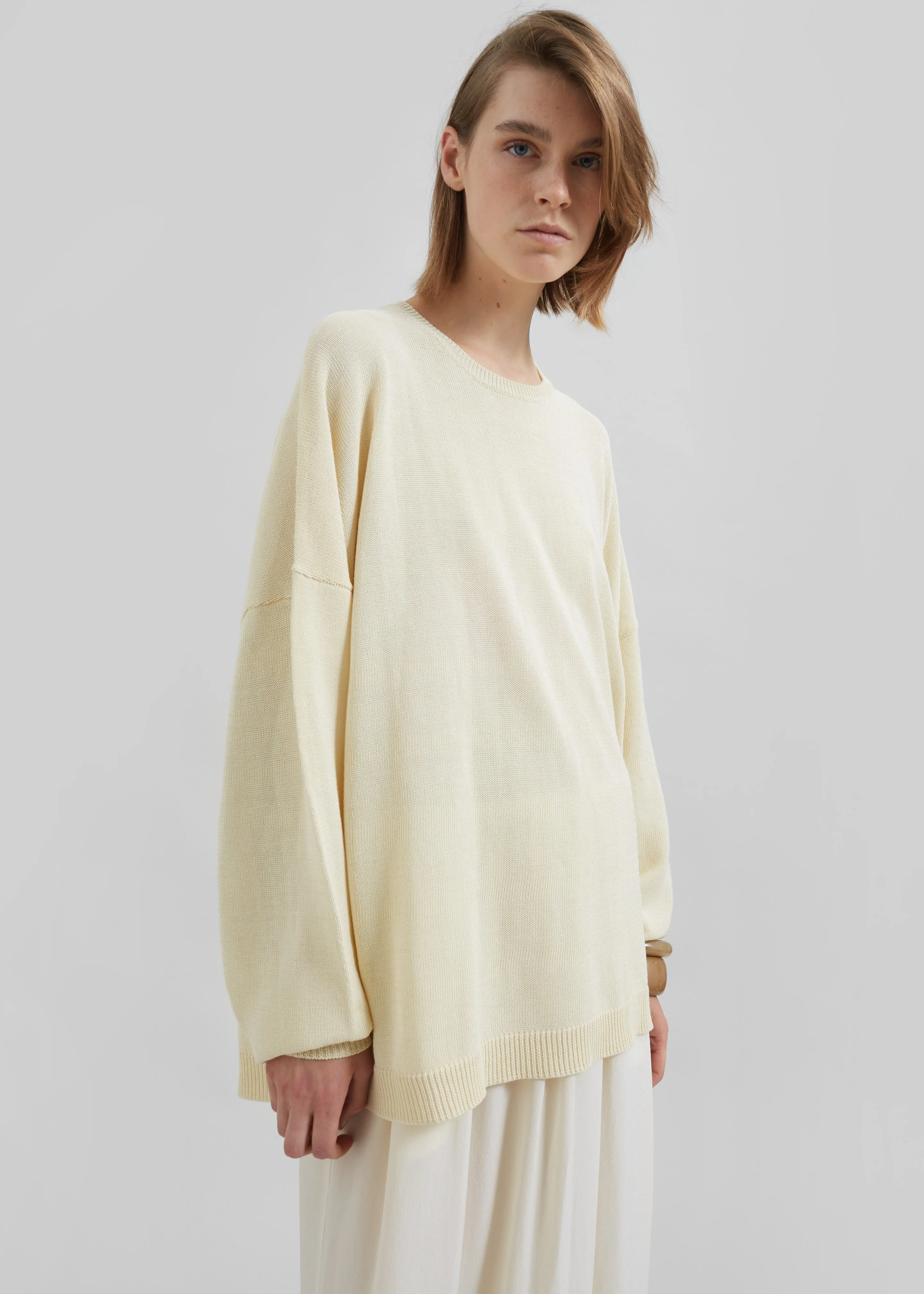 Basel Crew Neck Sweater - Pale Yellow sold by Frankie Shop product image thumbnail 2