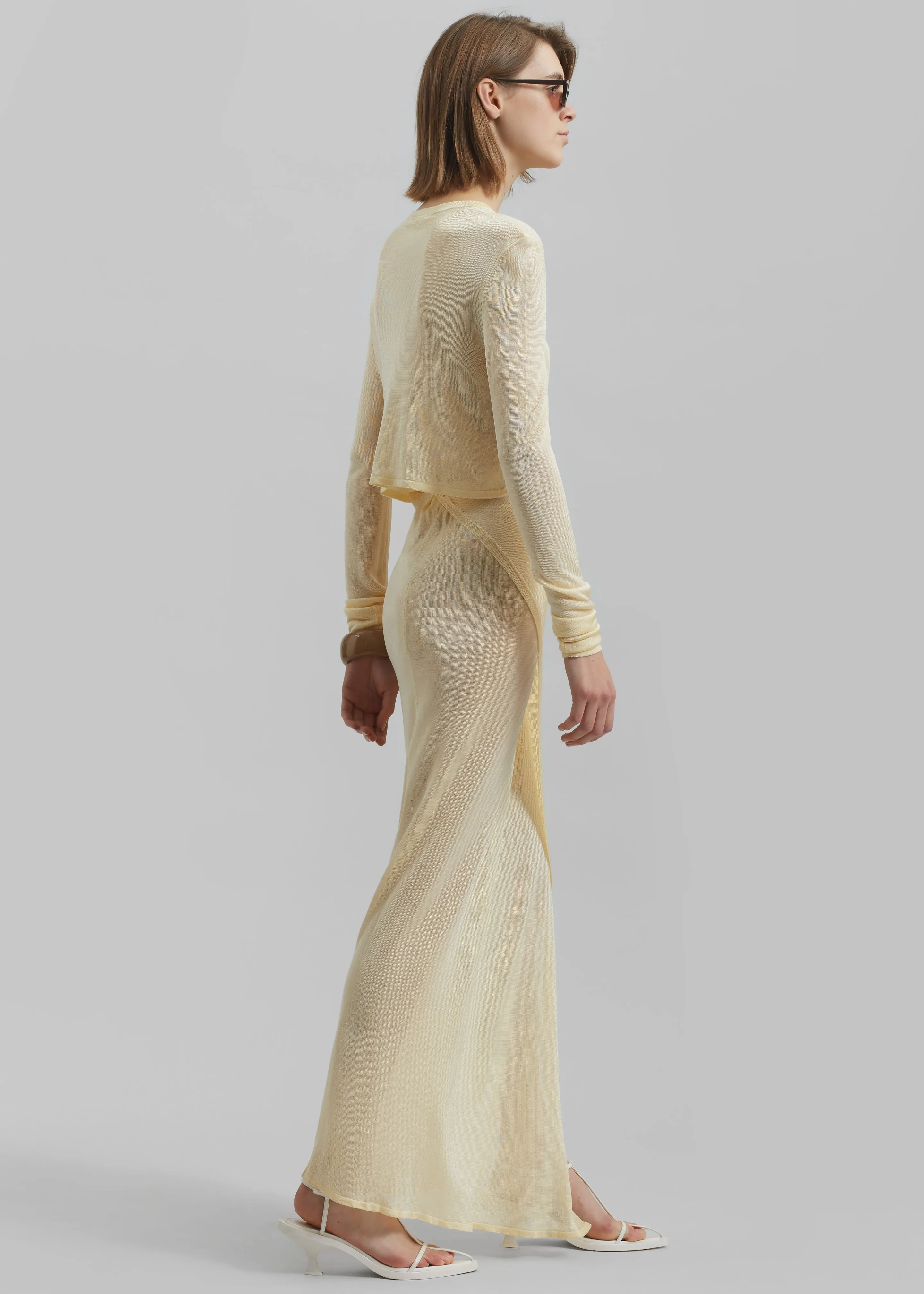 Kazel Cropped Thin Knit Top - Pale Yellow sold by Frankie Shop product image thumbnail 5