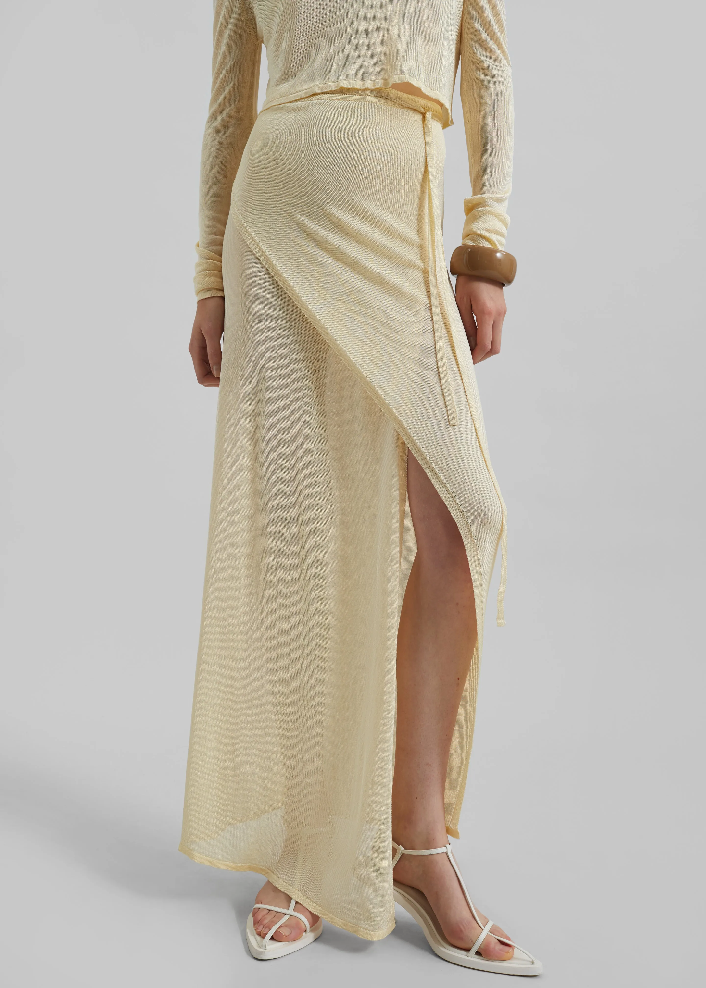 Alsen Thin Knit Wrap Skirt - Pale Yellow sold by Frankie Shop product image thumbnail 2