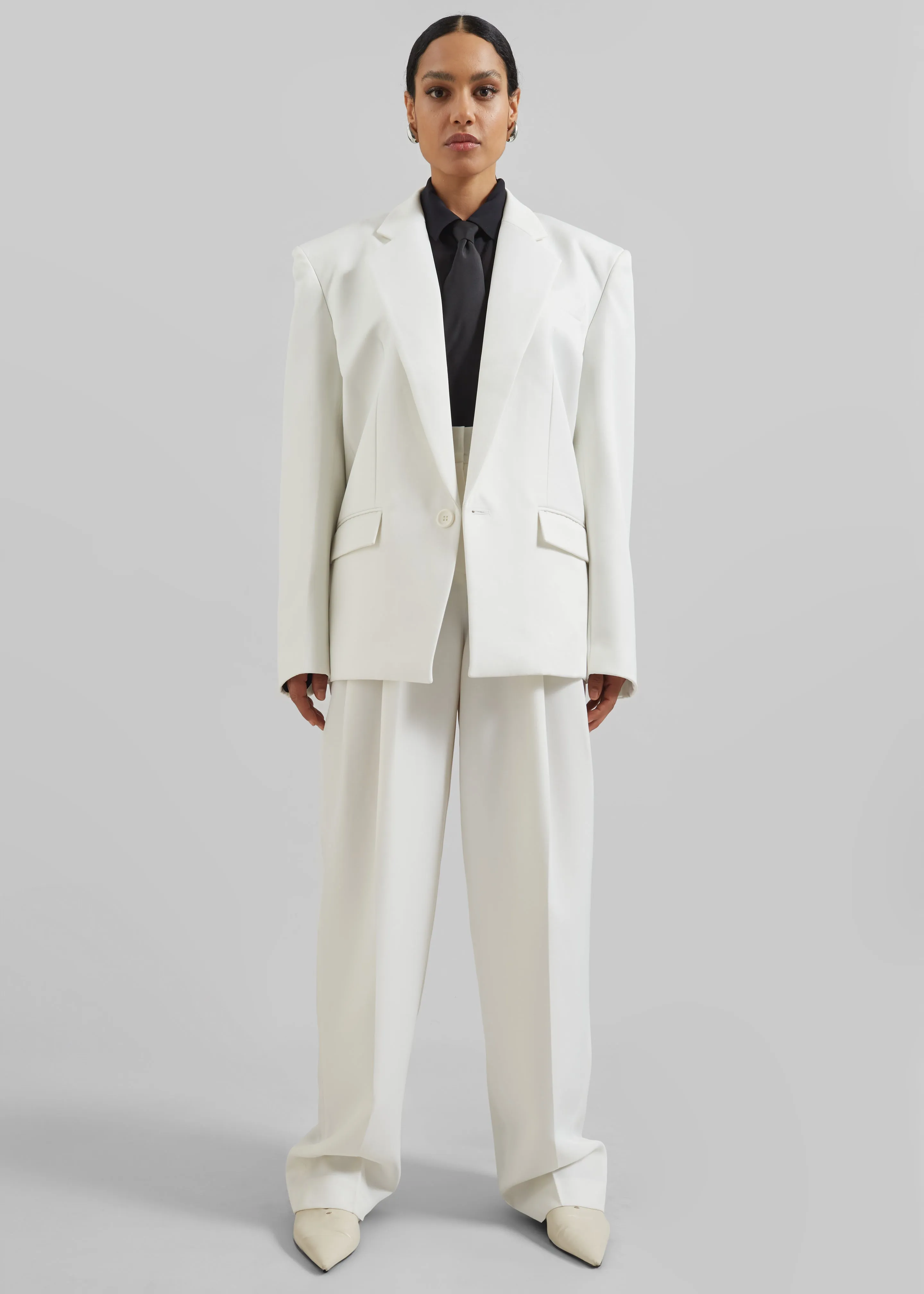 Gelso Pleated Twill Trousers - White sold by Frankie Shop product image thumbnail 2