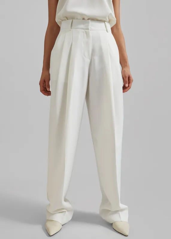 Zia Pintuck Trousers - White | Parallel