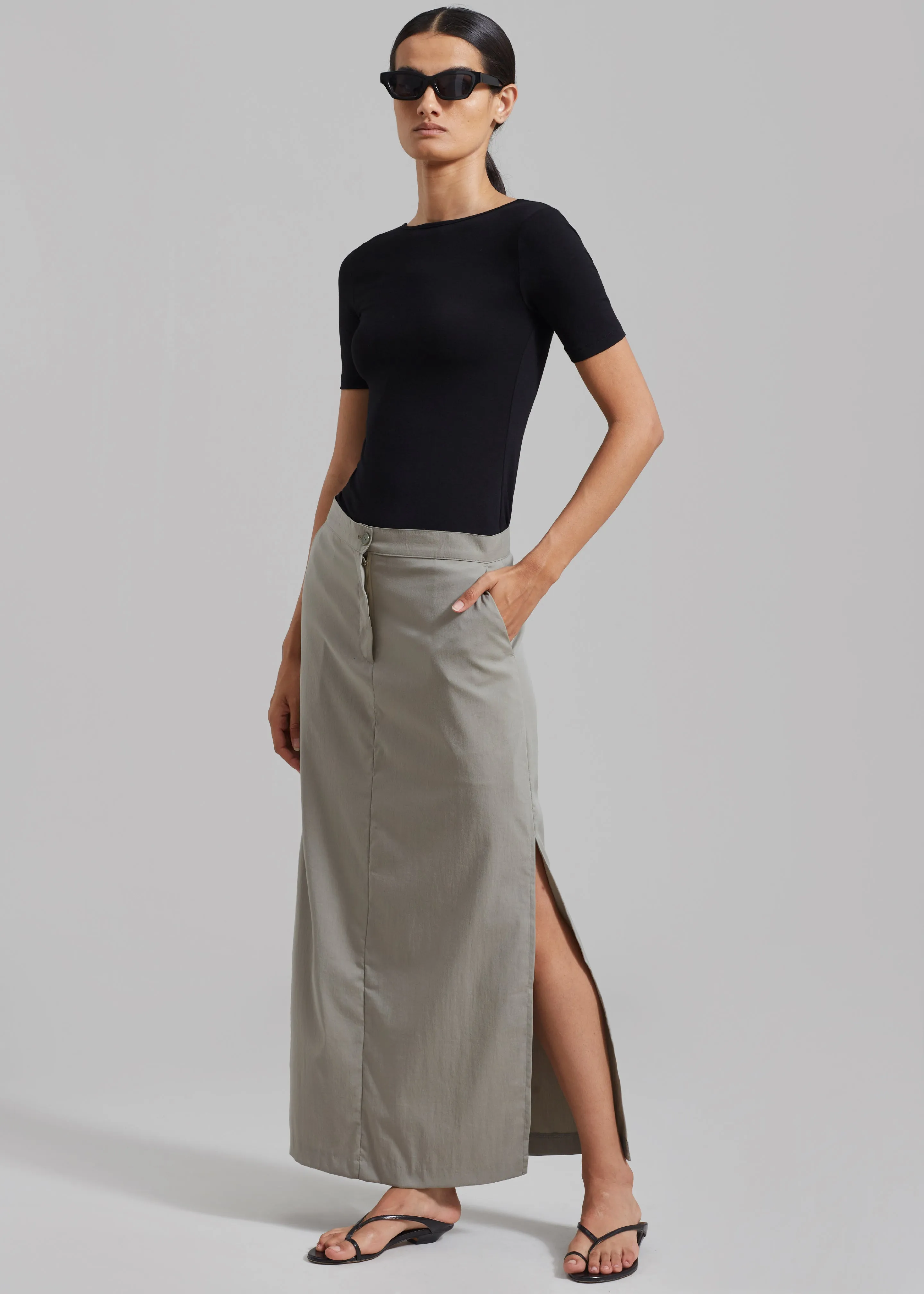 Irene Maxi Skirt - Slate Green sold by Frankie Shop
