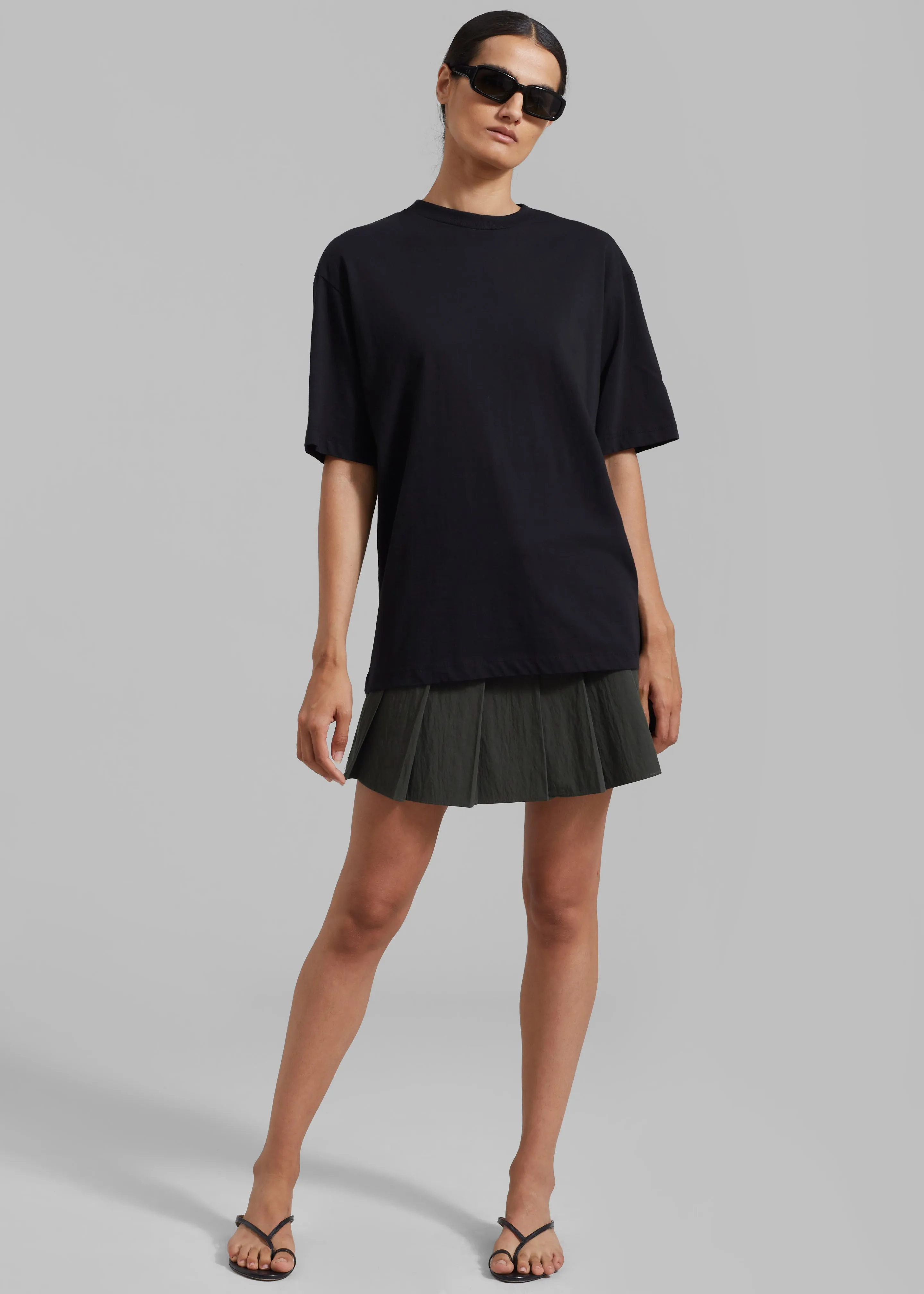 Rachael Pleated Mini Skirt - Charcoal sold by Frankie Shop