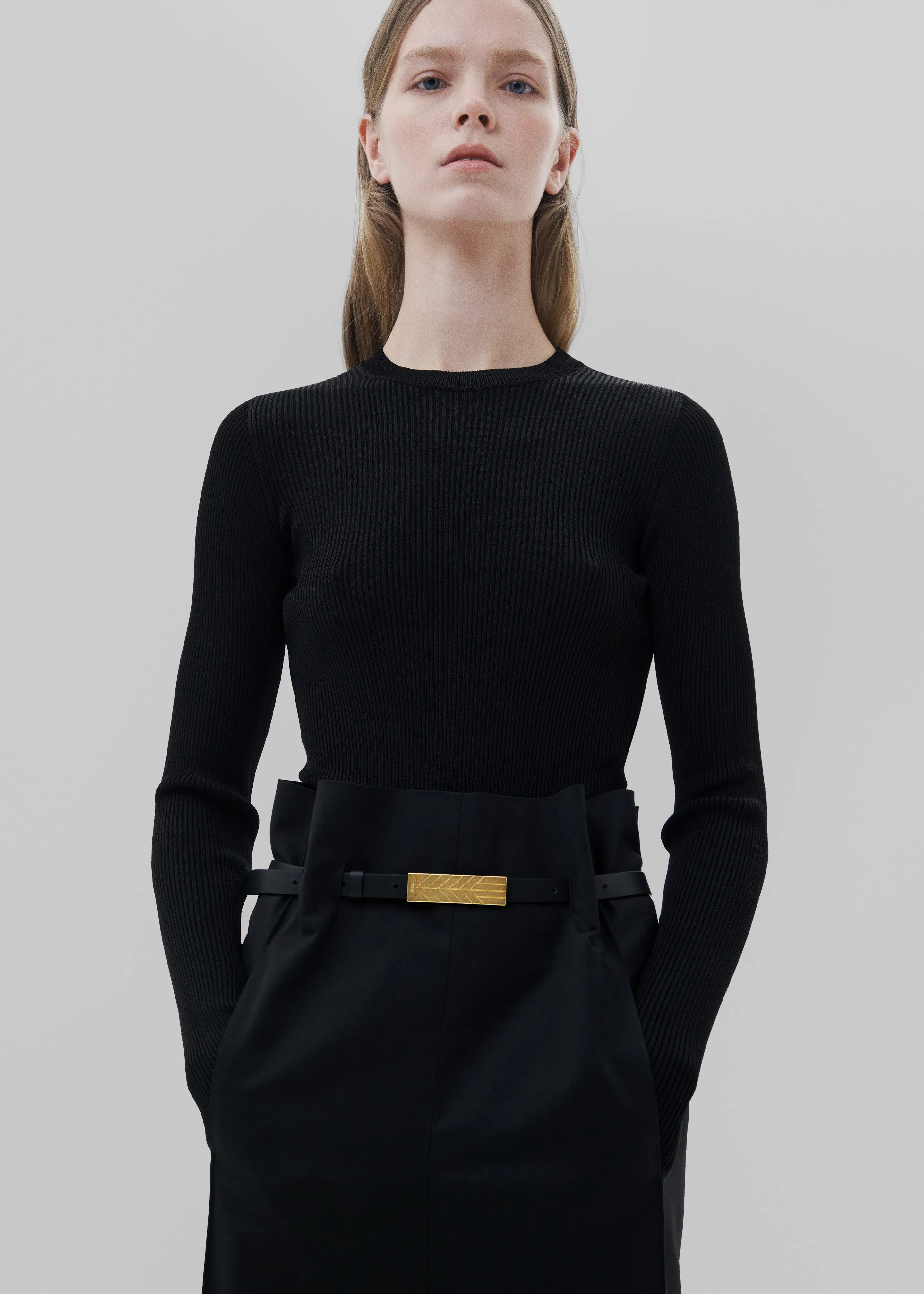 Bevza Belt With Spikelet Buckle - Black/Gold sold by Frankie Shop product image thumbnail 2