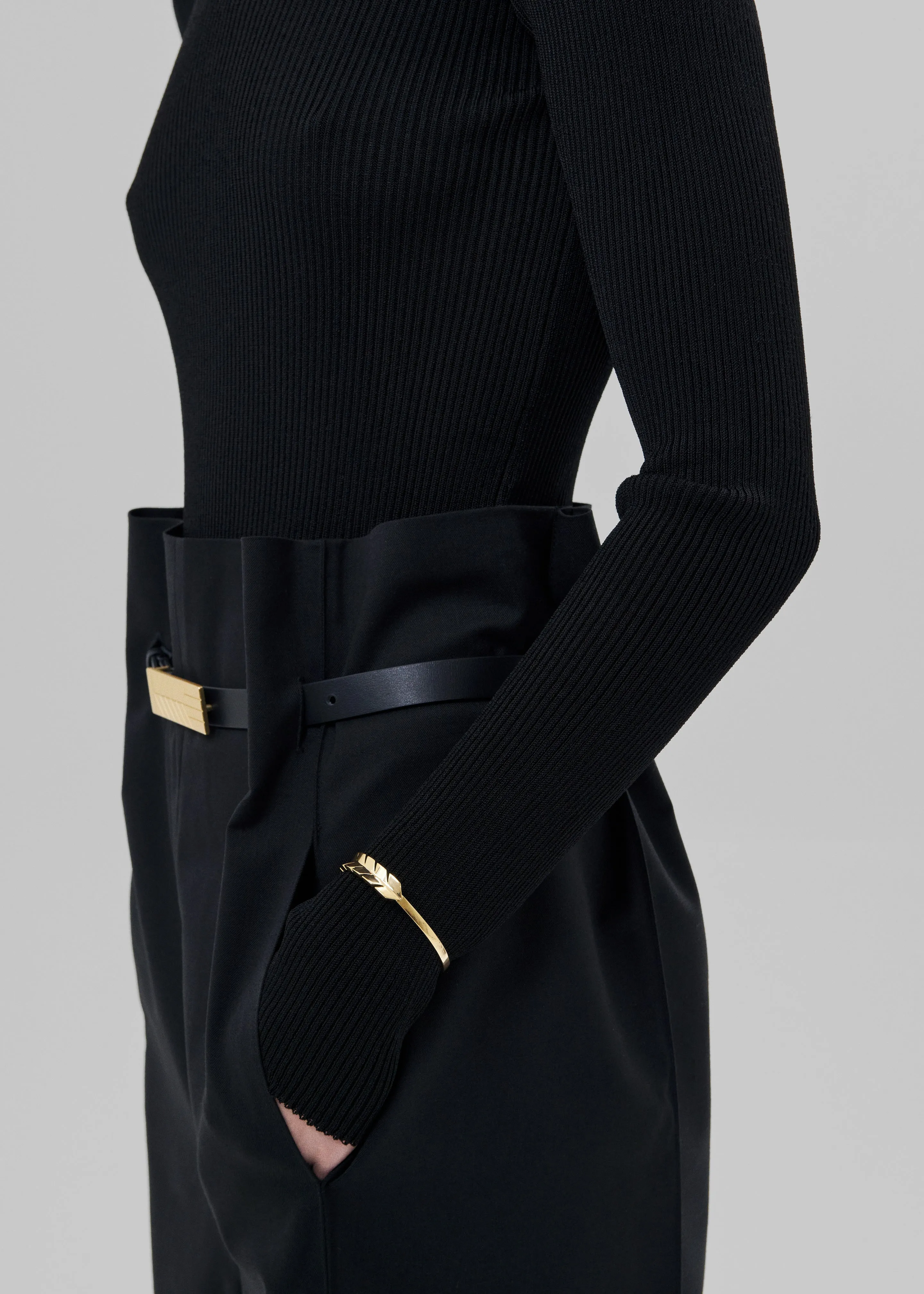 Bevza Belt With Spikelet Buckle - Black/Gold sold by Frankie Shop product image thumbnail 3