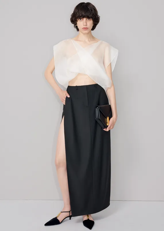Bevza Sharp Maxi Skirt - Dark Ink Navy sold by Frankie Shop