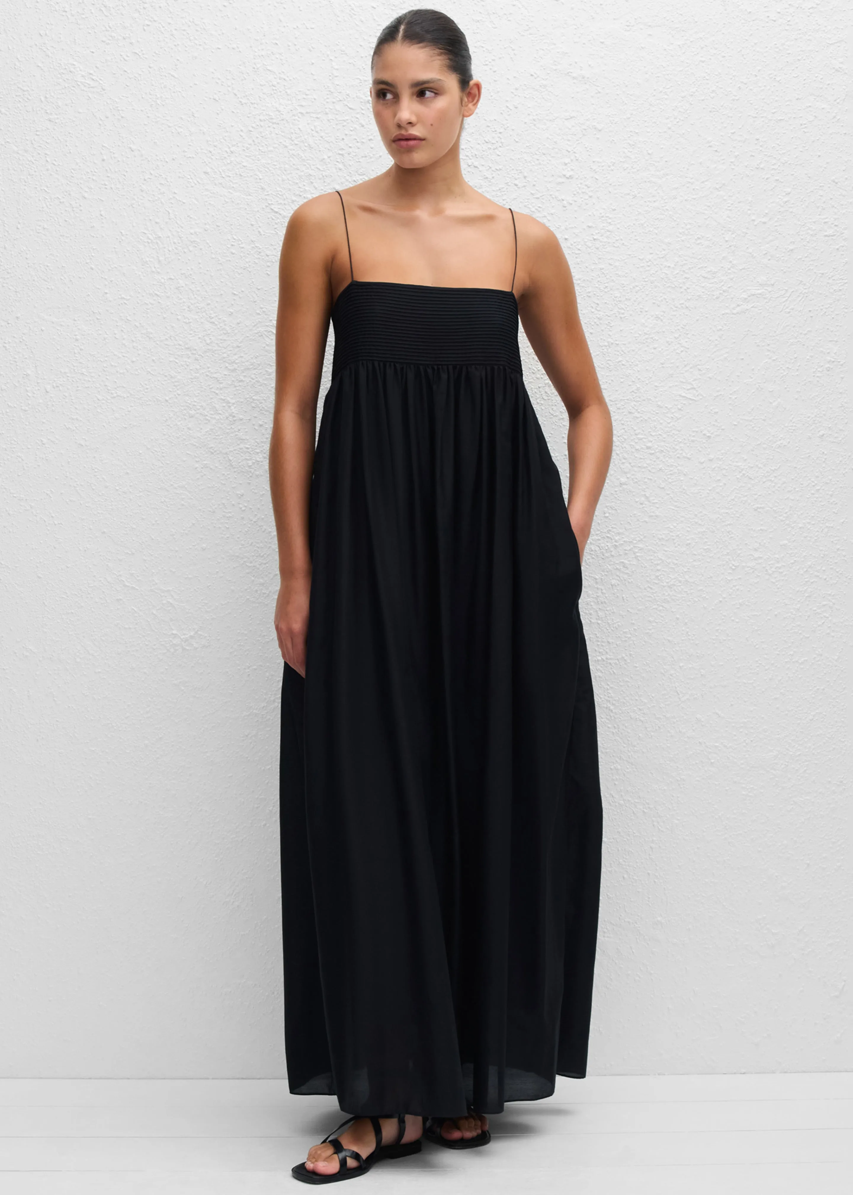 Matteau Empire Pintuck Bodice Dress - Black sold by Frankie Shop product image thumbnail 3