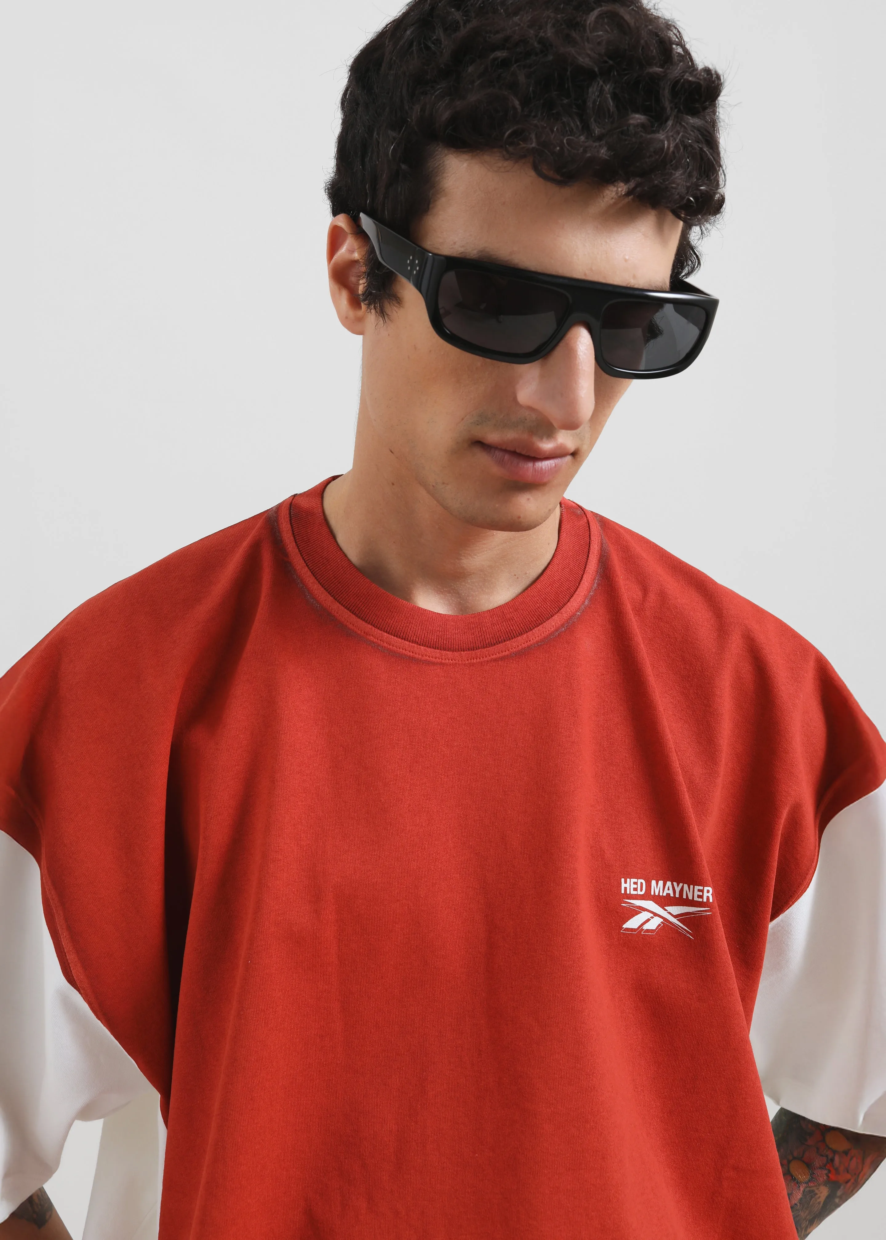 Hed Mayner x Reebok Oversized T-Shirt - Rust sold by Frankie Shop product image thumbnail 4