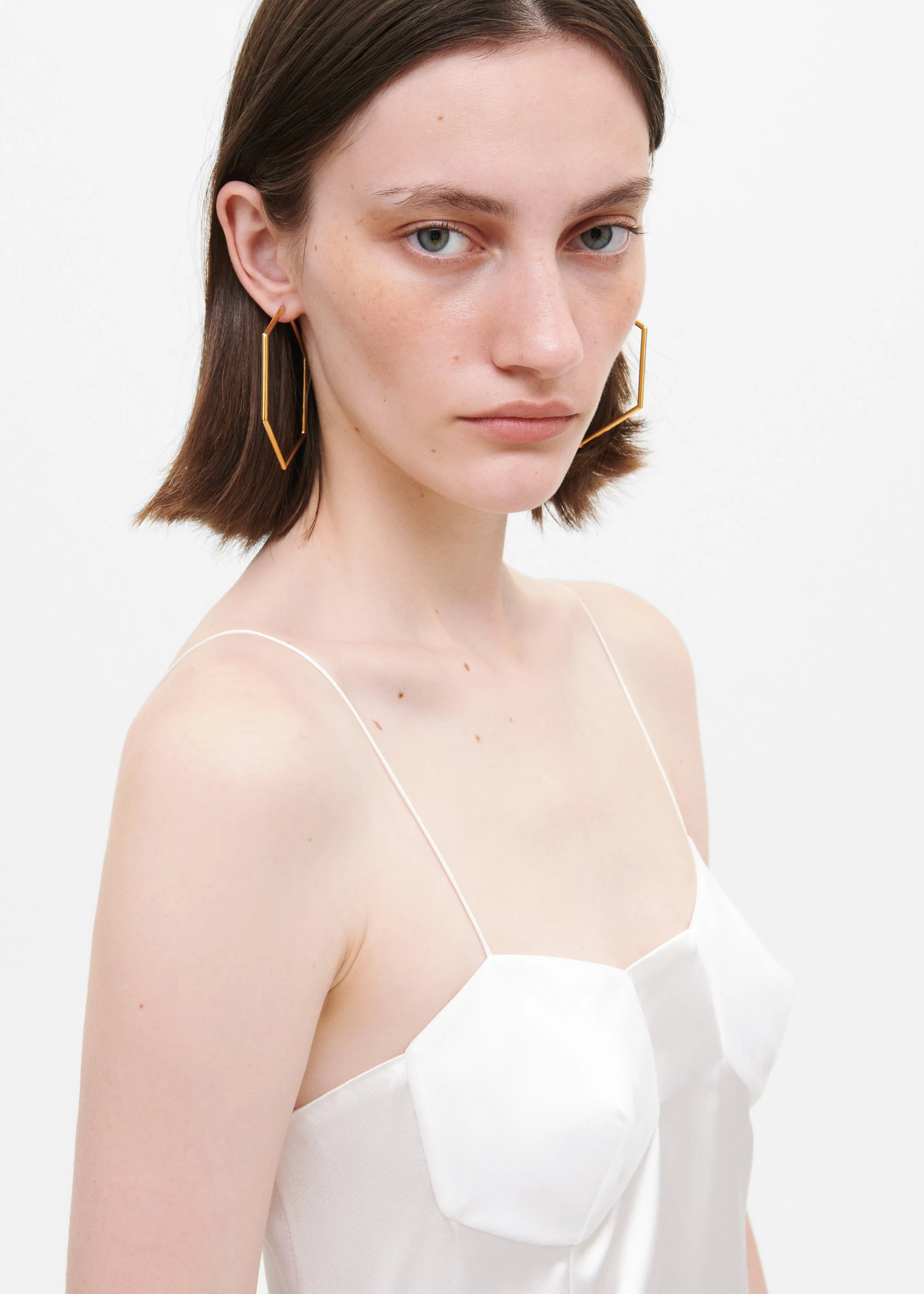 Bevza Thin Honeycomb Hoops - Gold sold by Frankie Shop