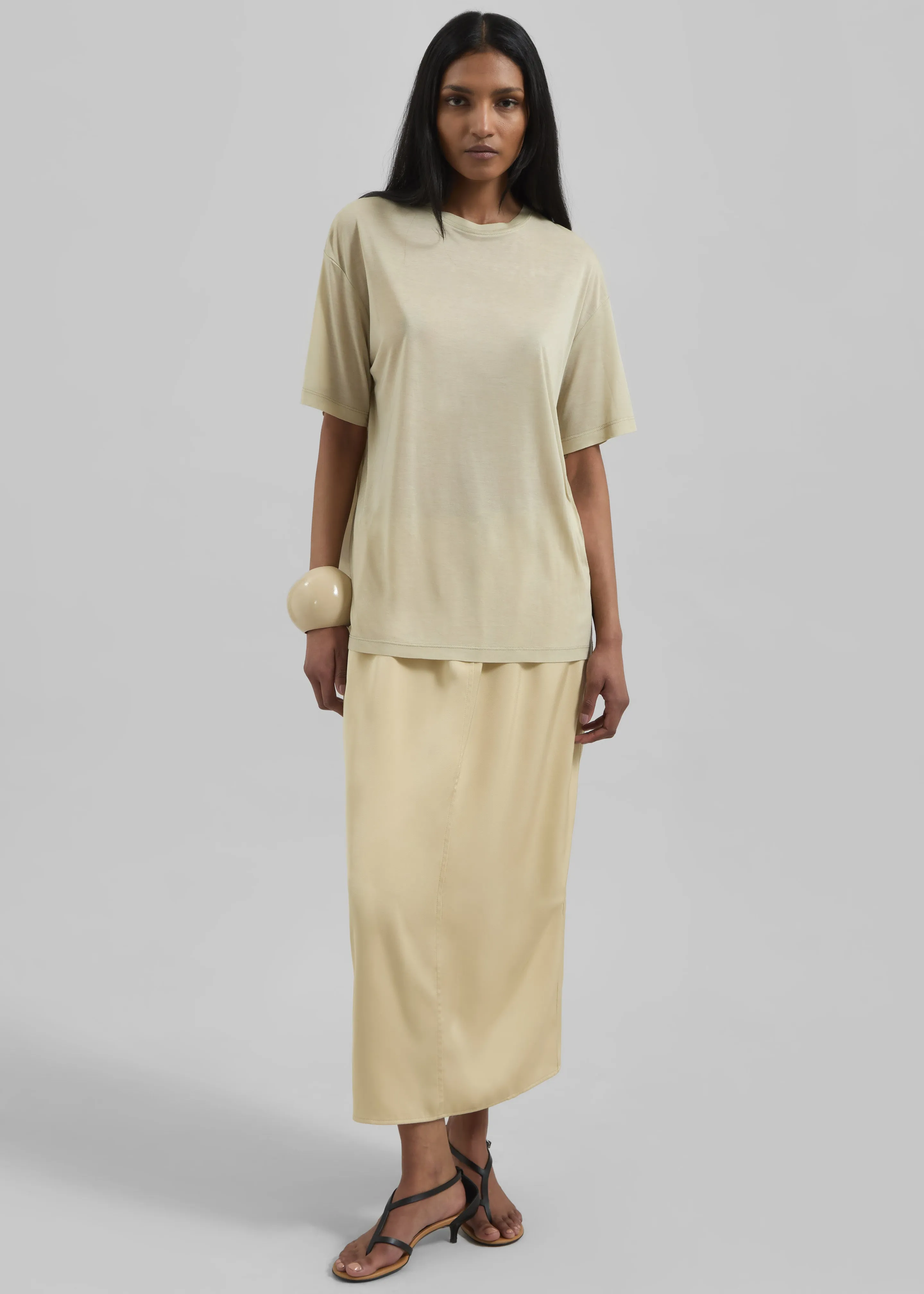 Selvan Sheer T-Shirt - Cement sold by Frankie Shop product image thumbnail 2