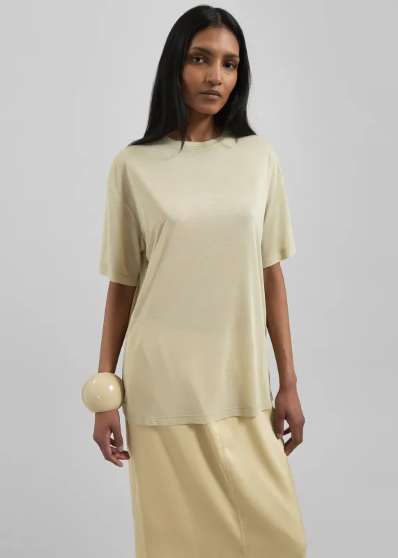 Selvan Sheer T-Shirt - Cement sold by Frankie Shop