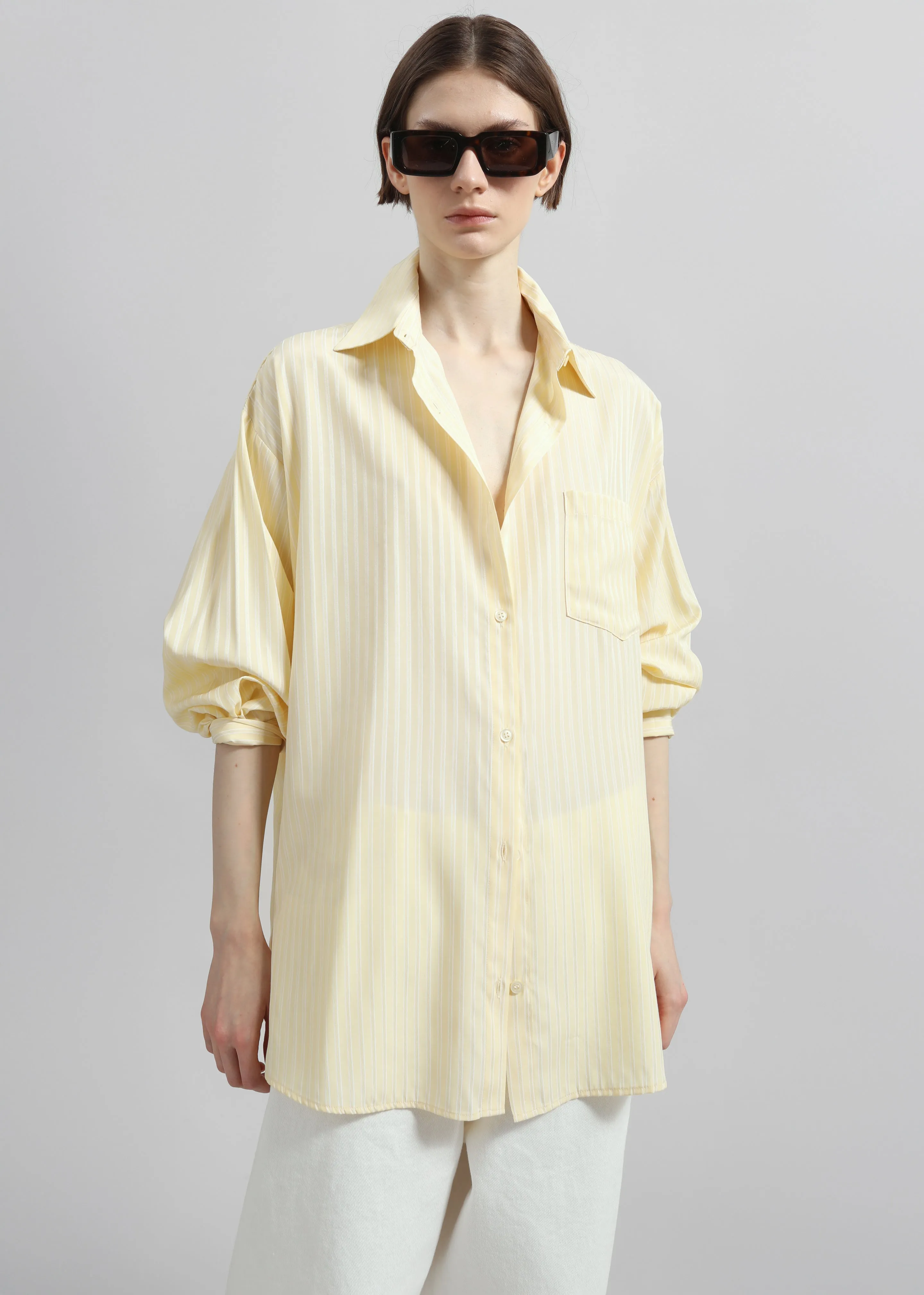 Sukma Striped Oversized Shirt - Pale Yellow sold by Frankie Shop product image thumbnail 4