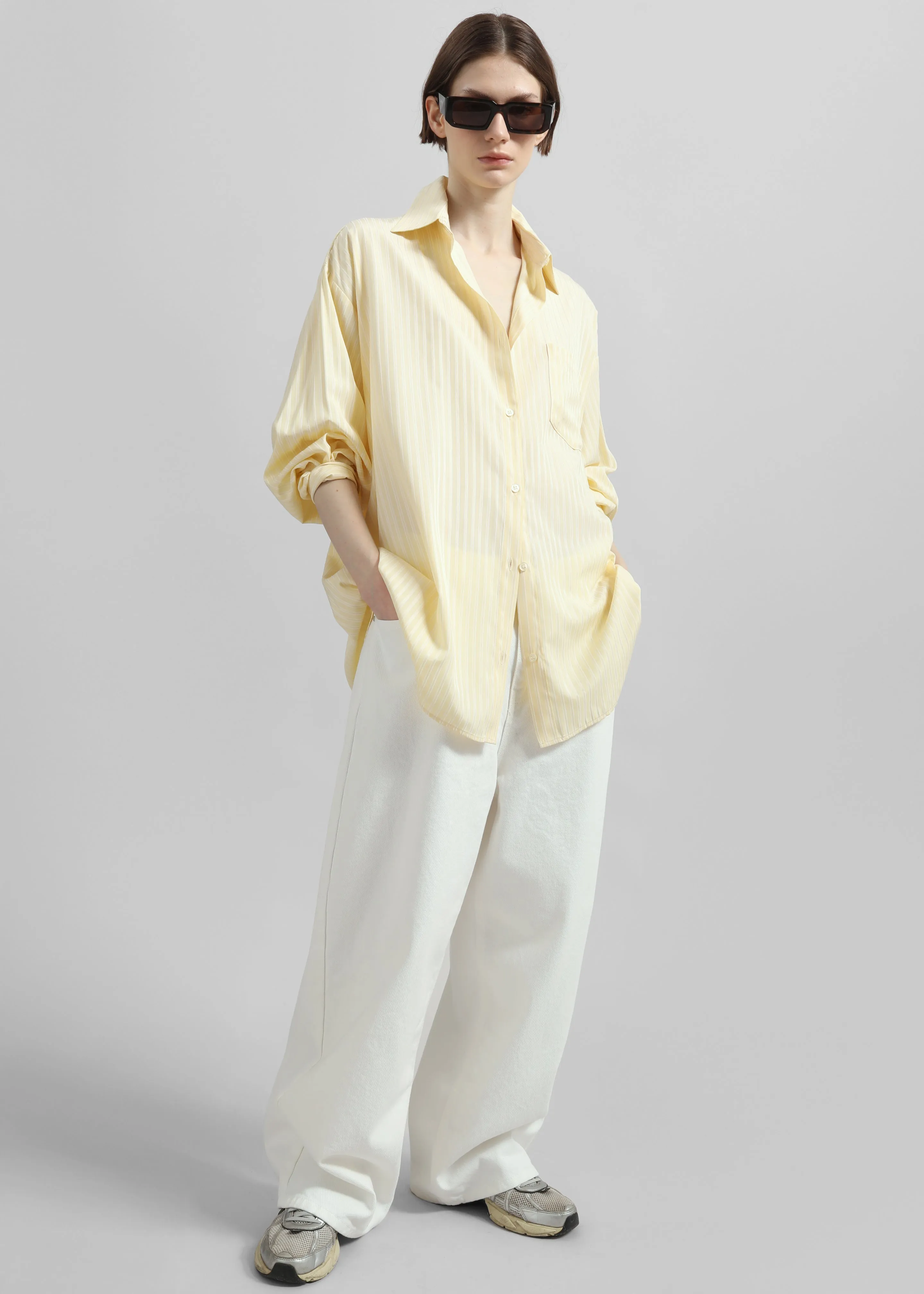 Sukma Striped Oversized Shirt - Pale Yellow sold by Frankie Shop product image thumbnail 2