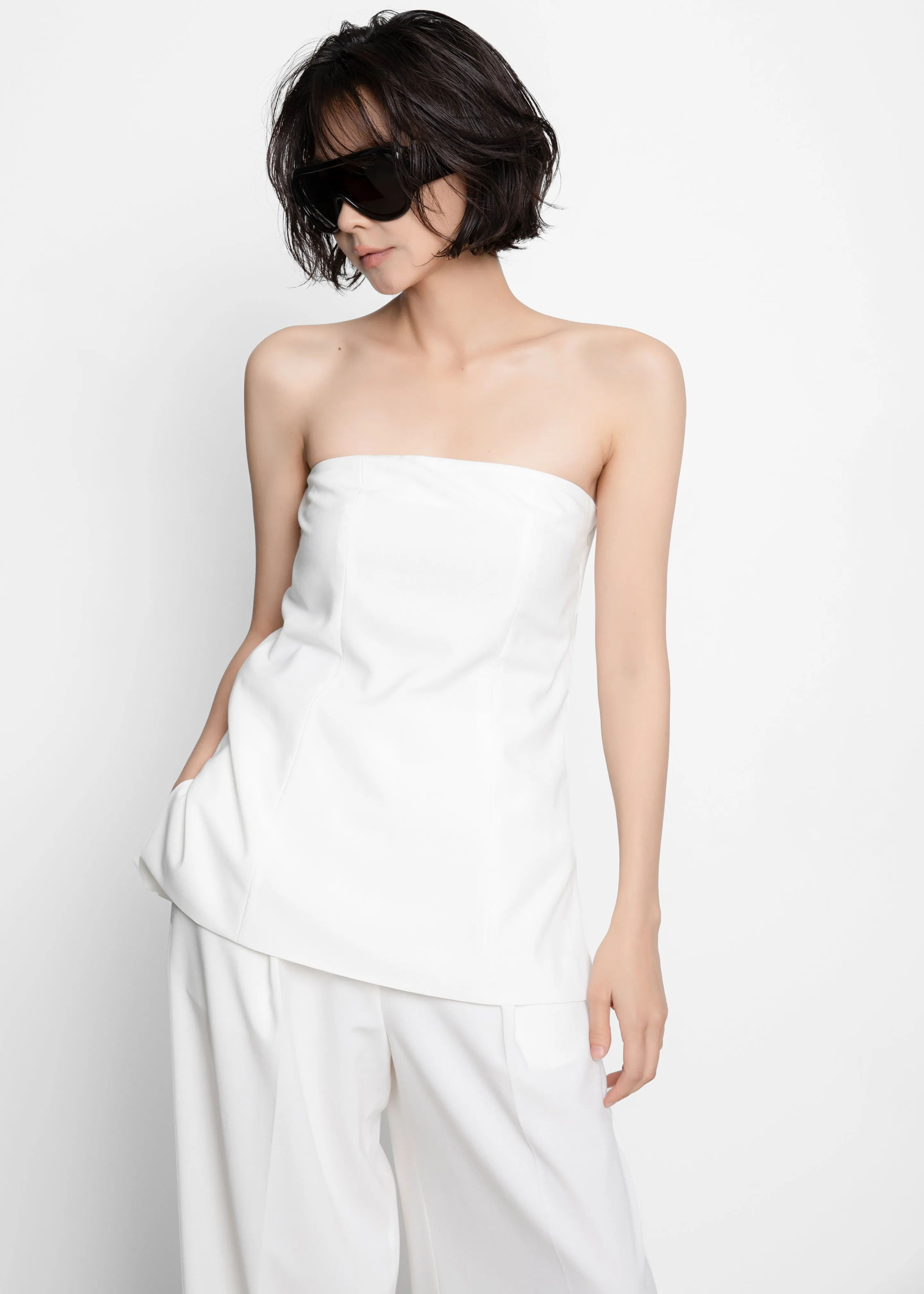 Abbie Strapless Top - White sold by Frankie Shop product image thumbnail 4