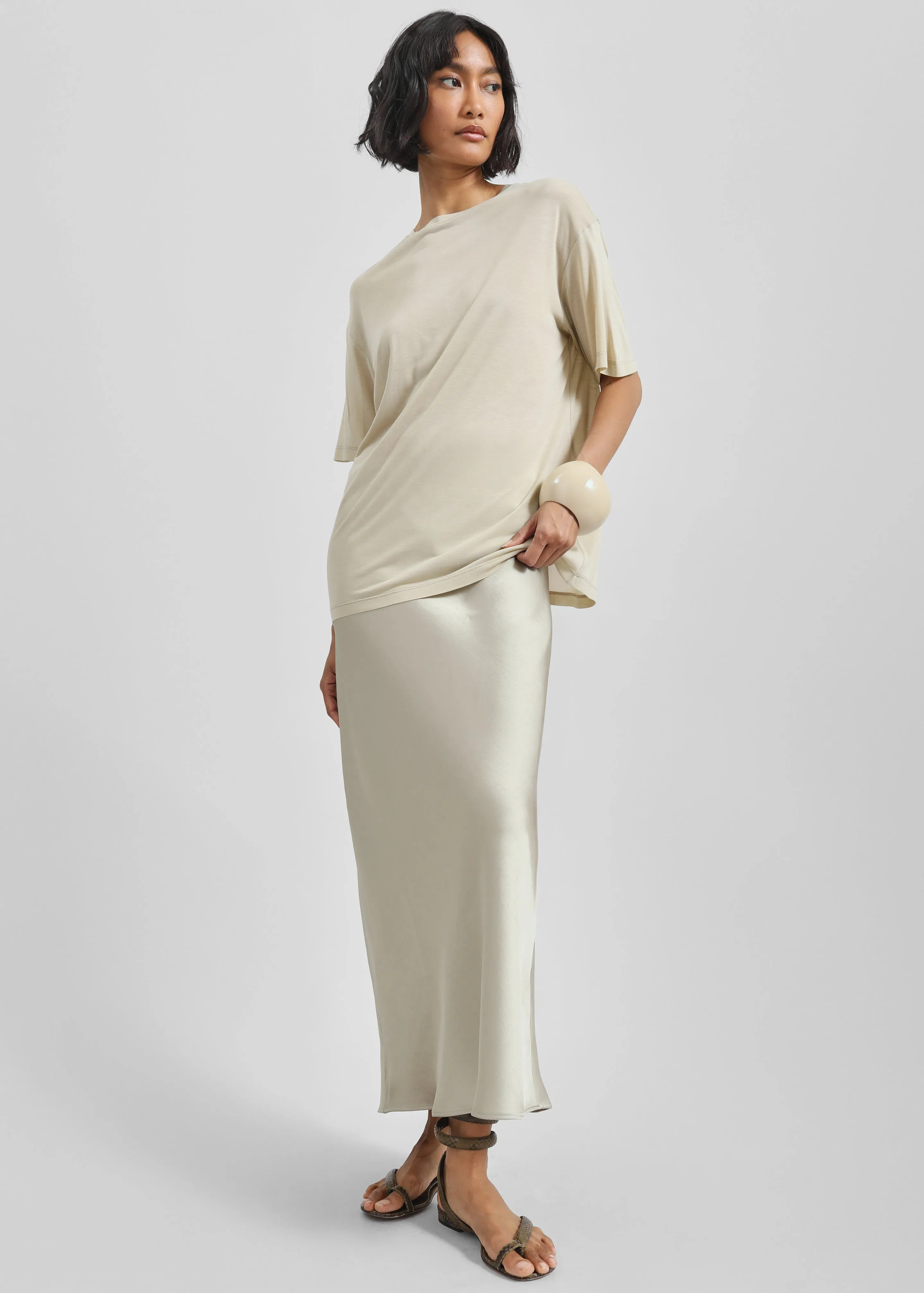 Samsøe Samsøe Saagneta Long Skirt - Agate Gray sold by Frankie Shop product image thumbnail 4