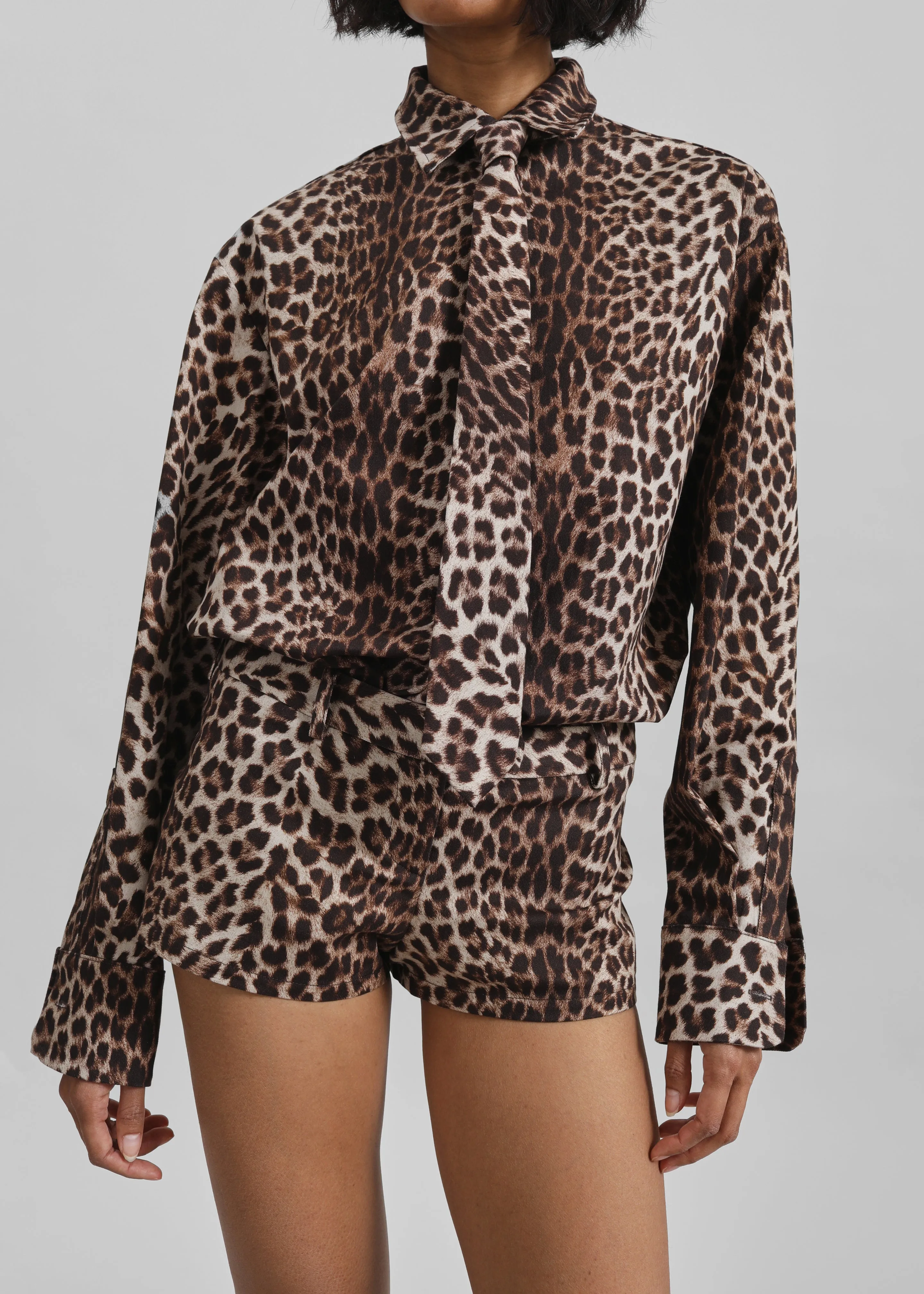 Lui Leopard Print Shirt - Brown sold by Frankie Shop product image thumbnail 5