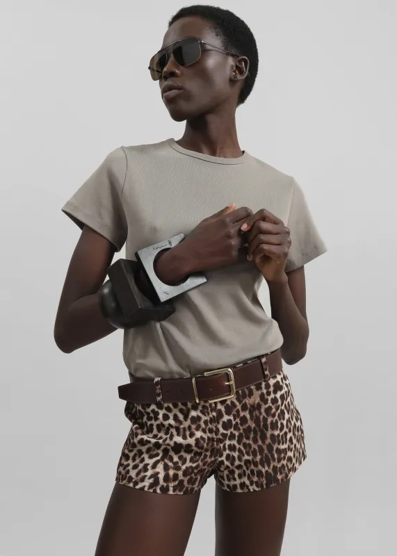 Roma Leopard Print Hot Pants - Brown sold by Frankie Shop