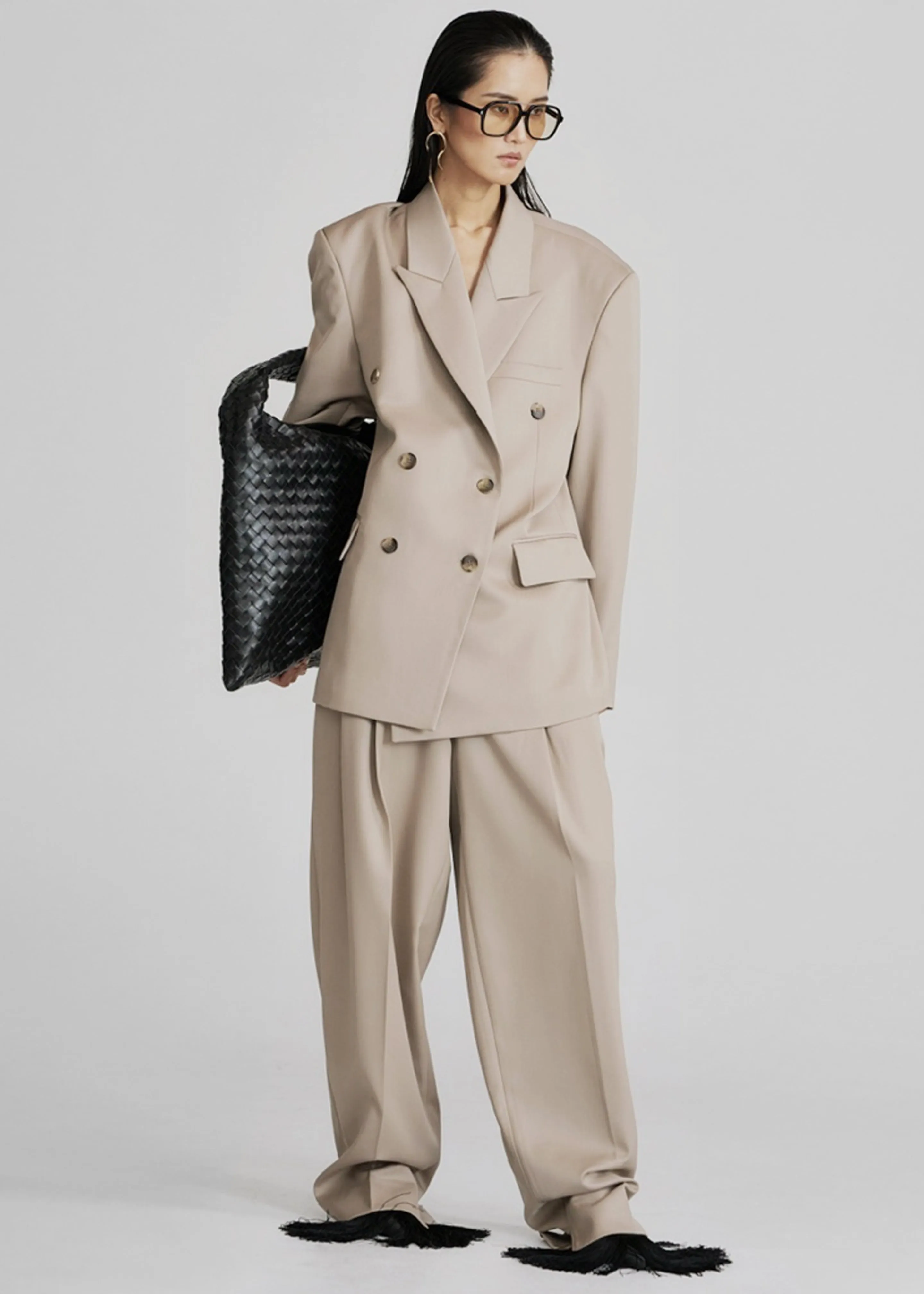 Dunbar Double-Breasted Blazer - Taupe sold by Frankie Shop product image thumbnail 2