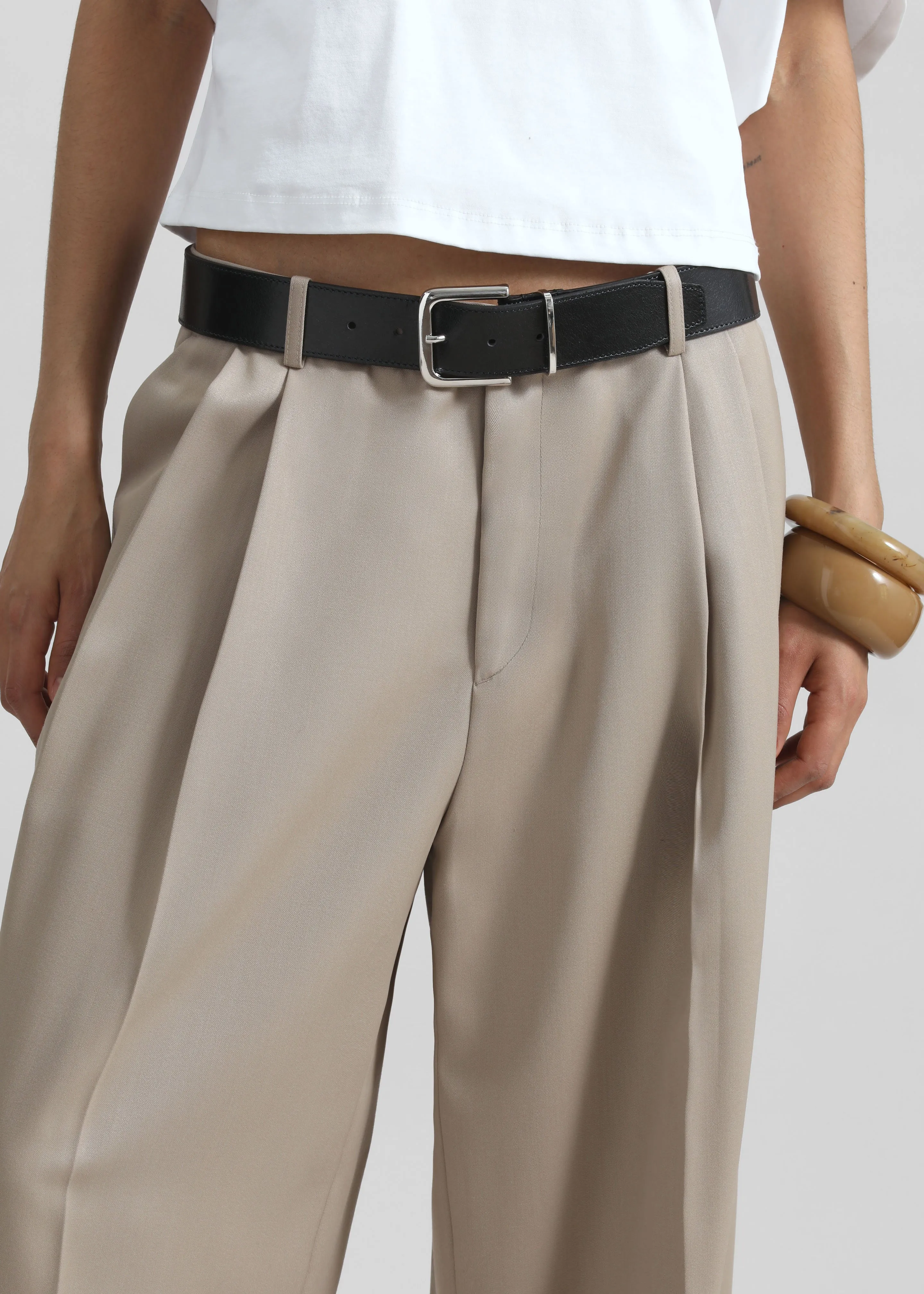Dunbar Pleated Trousers - Taupe sold by Frankie Shop product image thumbnail 4