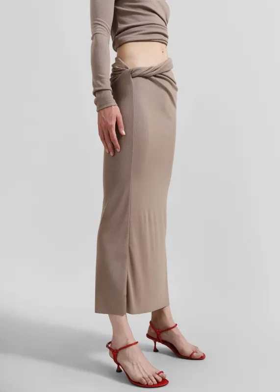Margot Asymmetric Skirt - Mocha made by Frankie Shop