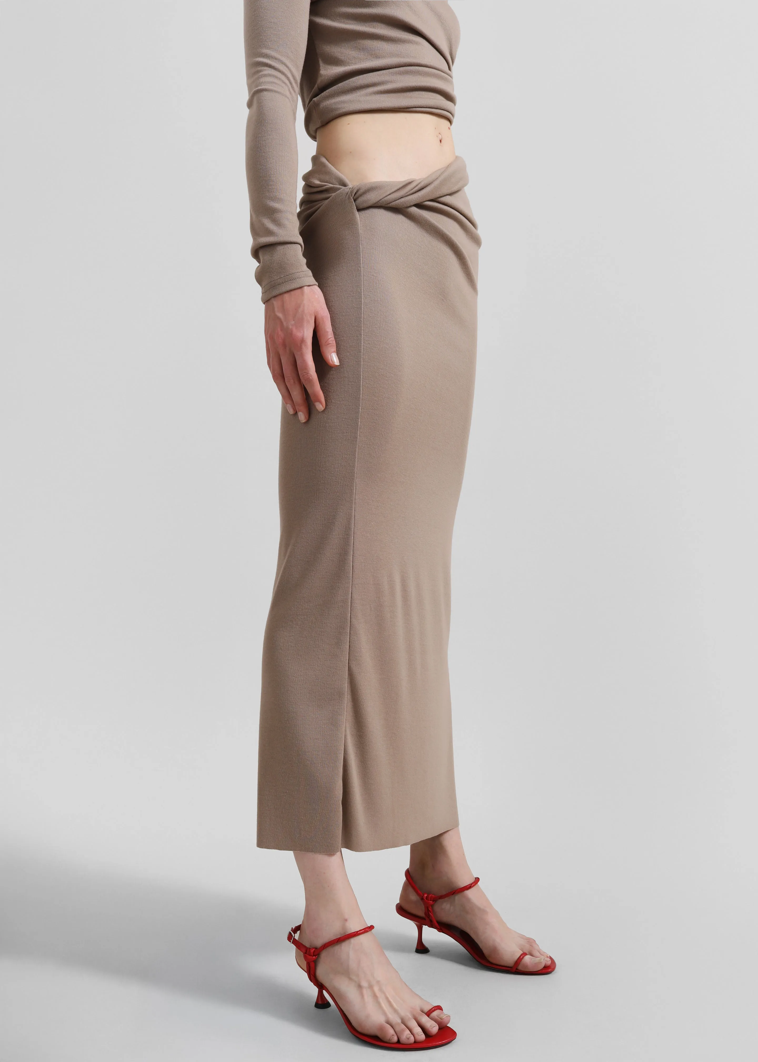 Margot Asymmetric Skirt - Mocha sold by Frankie Shop