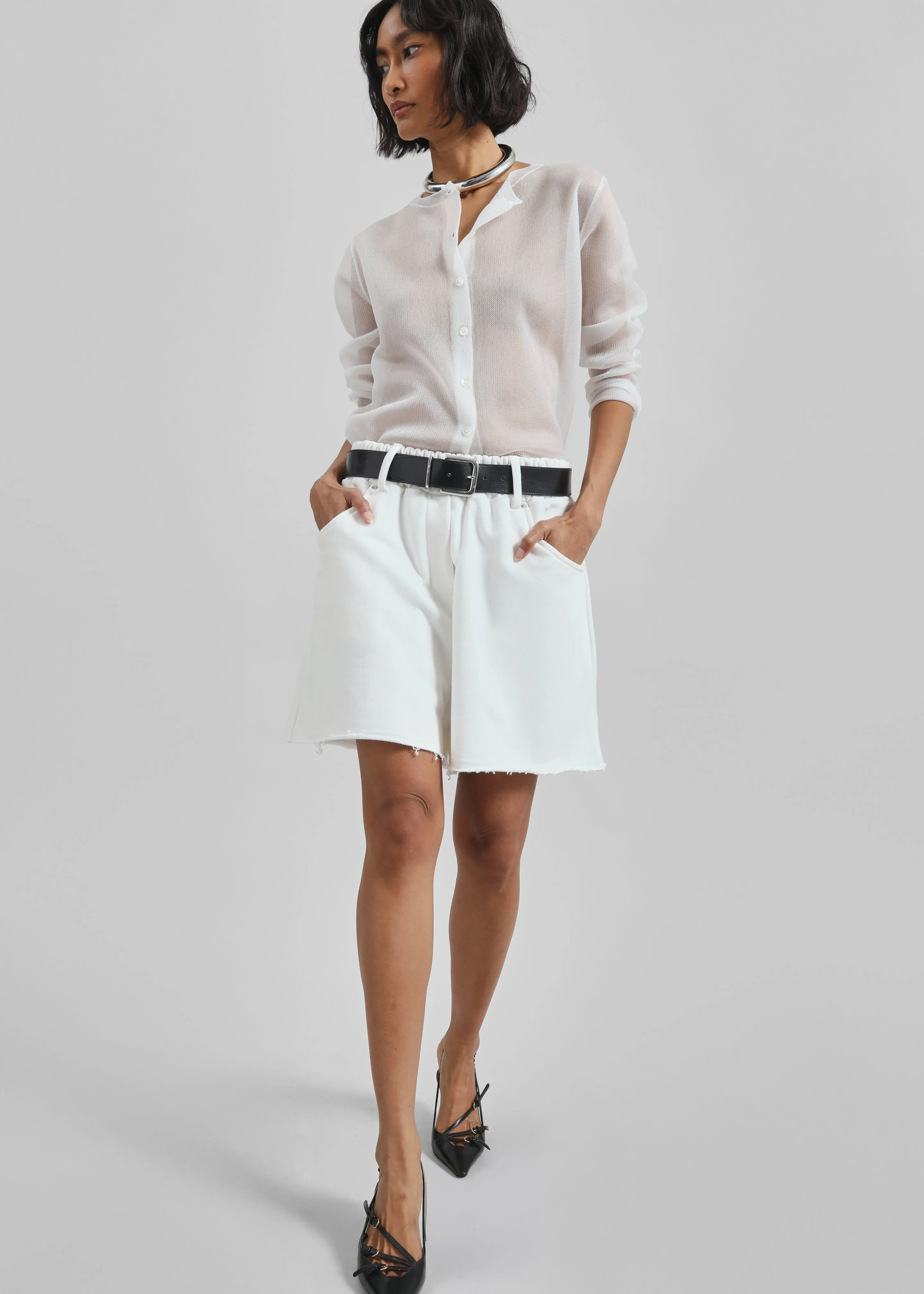 Soria Cotton Shorts - White sold by Frankie Shop