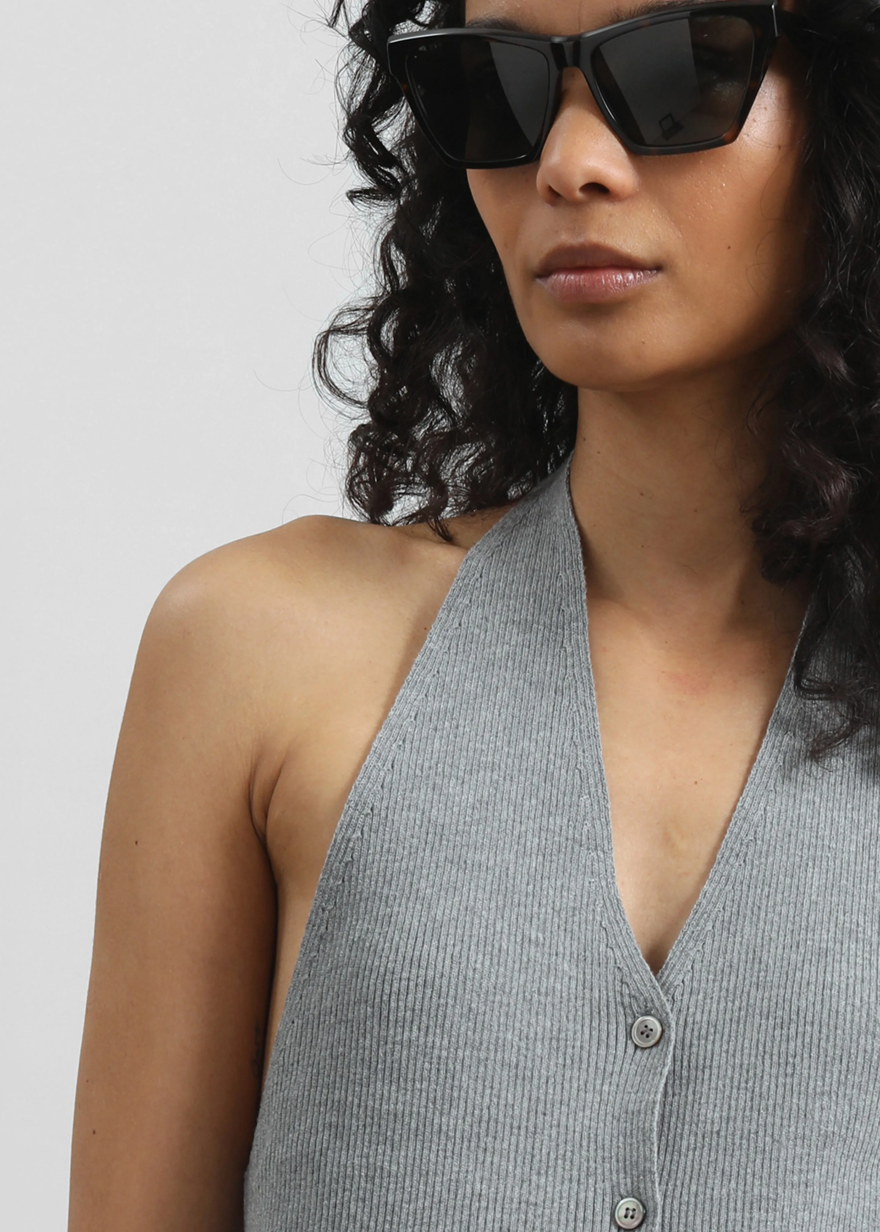 Himi Knit Halter Top - Grey sold by Frankie Shop product image thumbnail 4