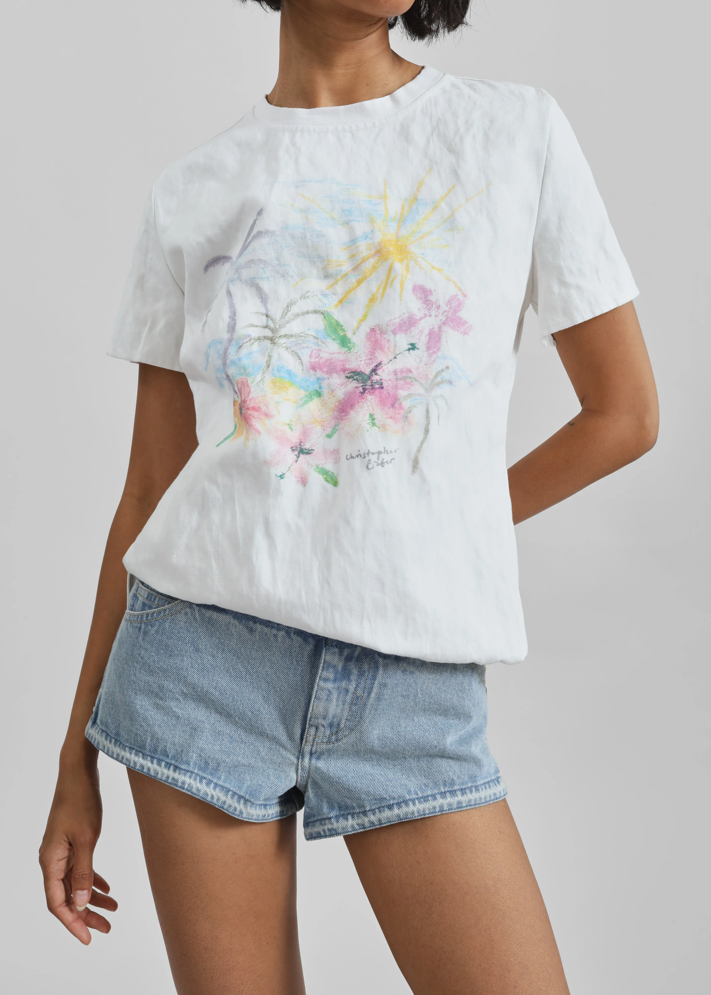 Christopher Esber Hibiscus Crushed Tee - Hibiscus Print sold by Frankie Shop product image thumbnail 2