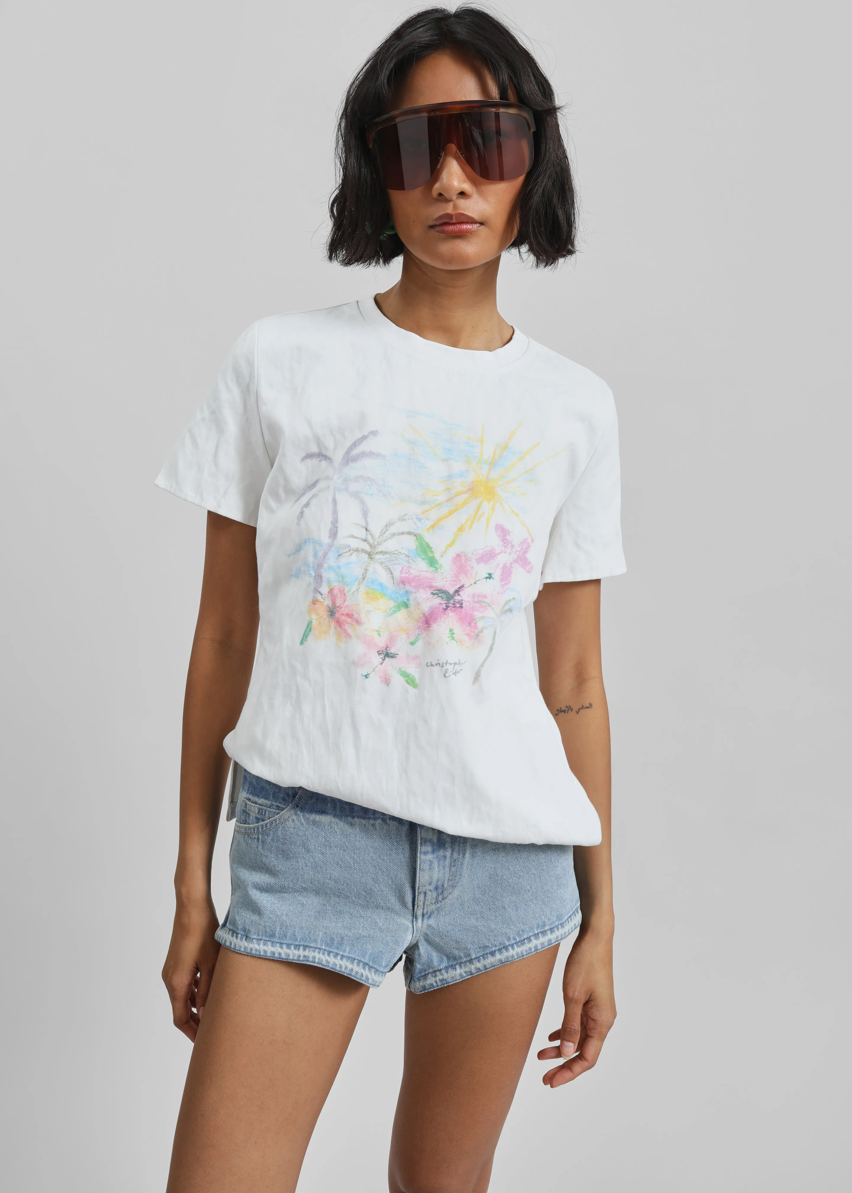 Christopher Esber Hibiscus Crushed Tee - Hibiscus Print sold by Frankie Shop