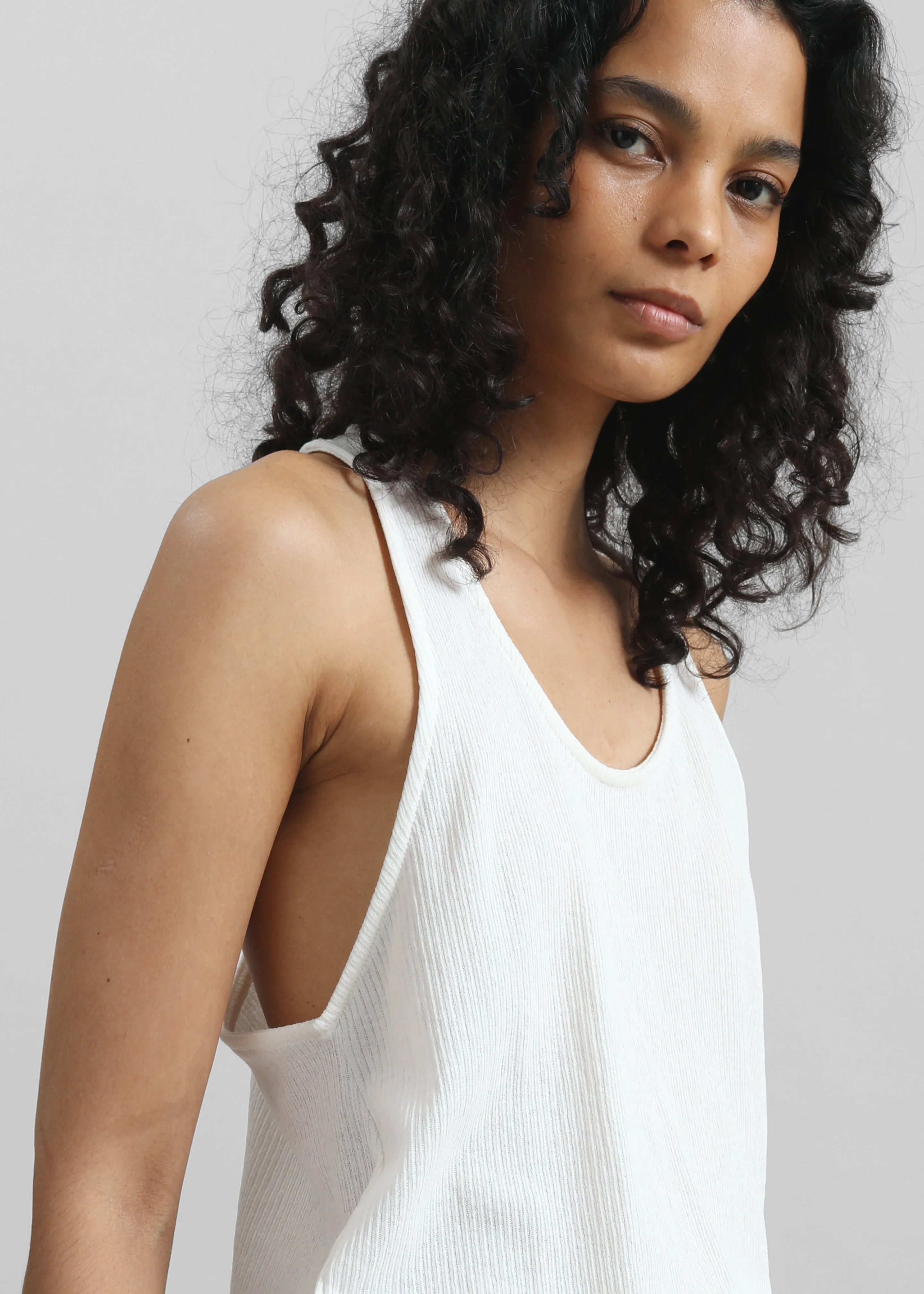 Nox Ribbed Tank Top - White sold by Frankie Shop product image thumbnail 4