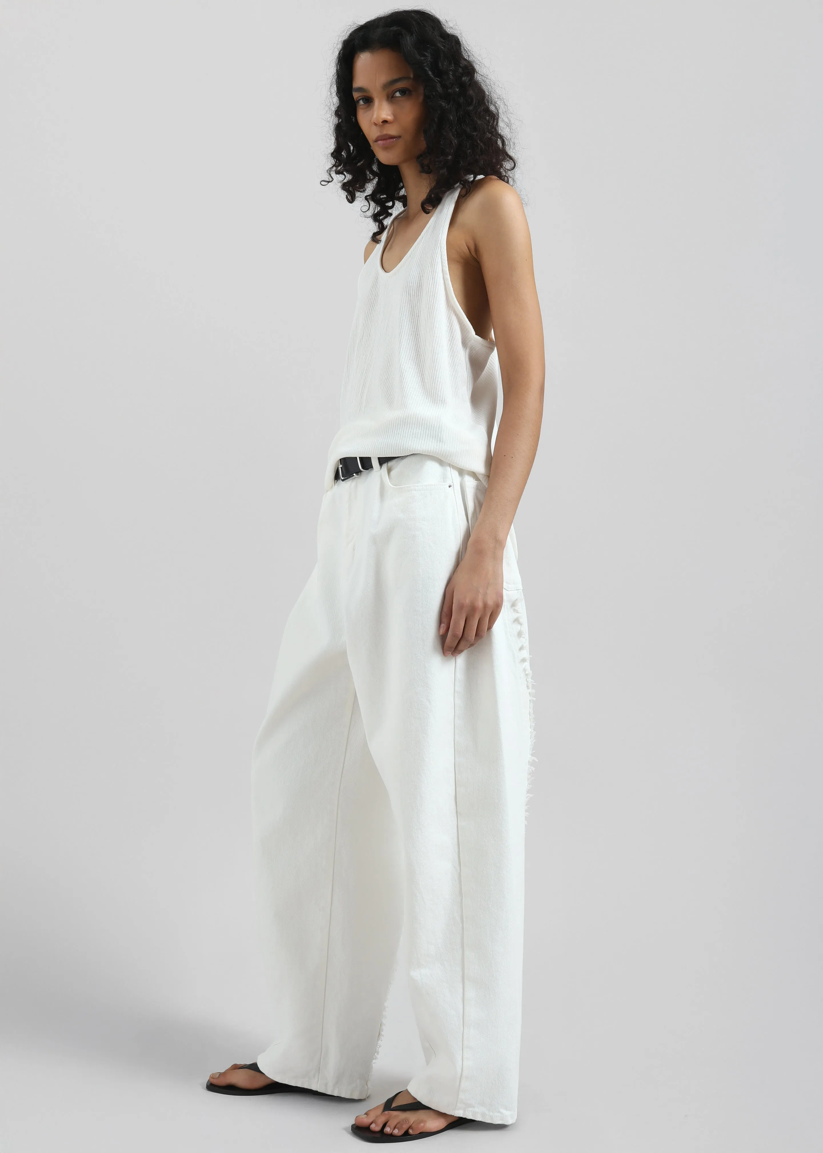 Nox Ribbed Tank Top - White sold by Frankie Shop product image thumbnail 5
