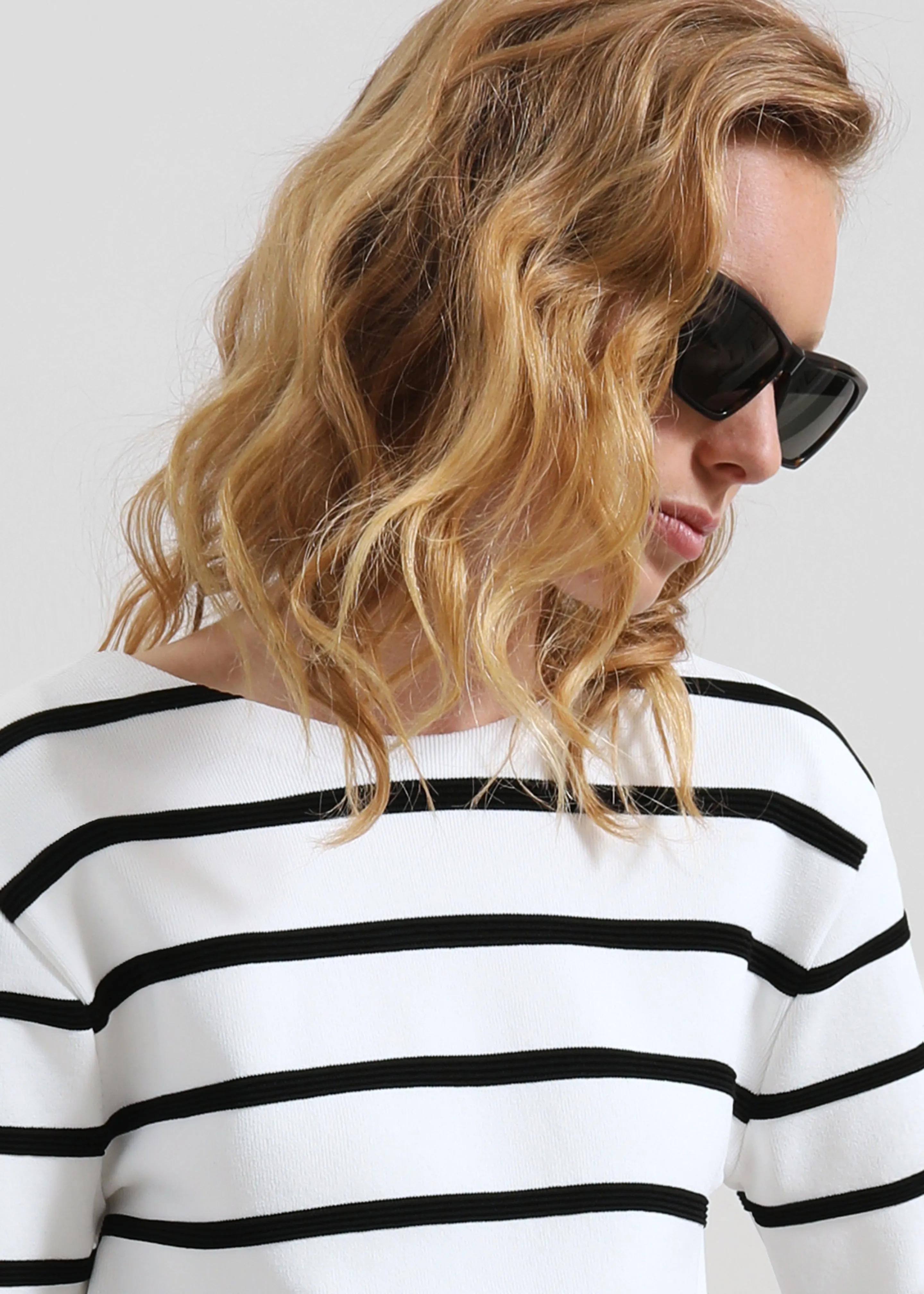 Braye Padded Knit Top - White/Black Stripe sold by Frankie Shop product image thumbnail 2