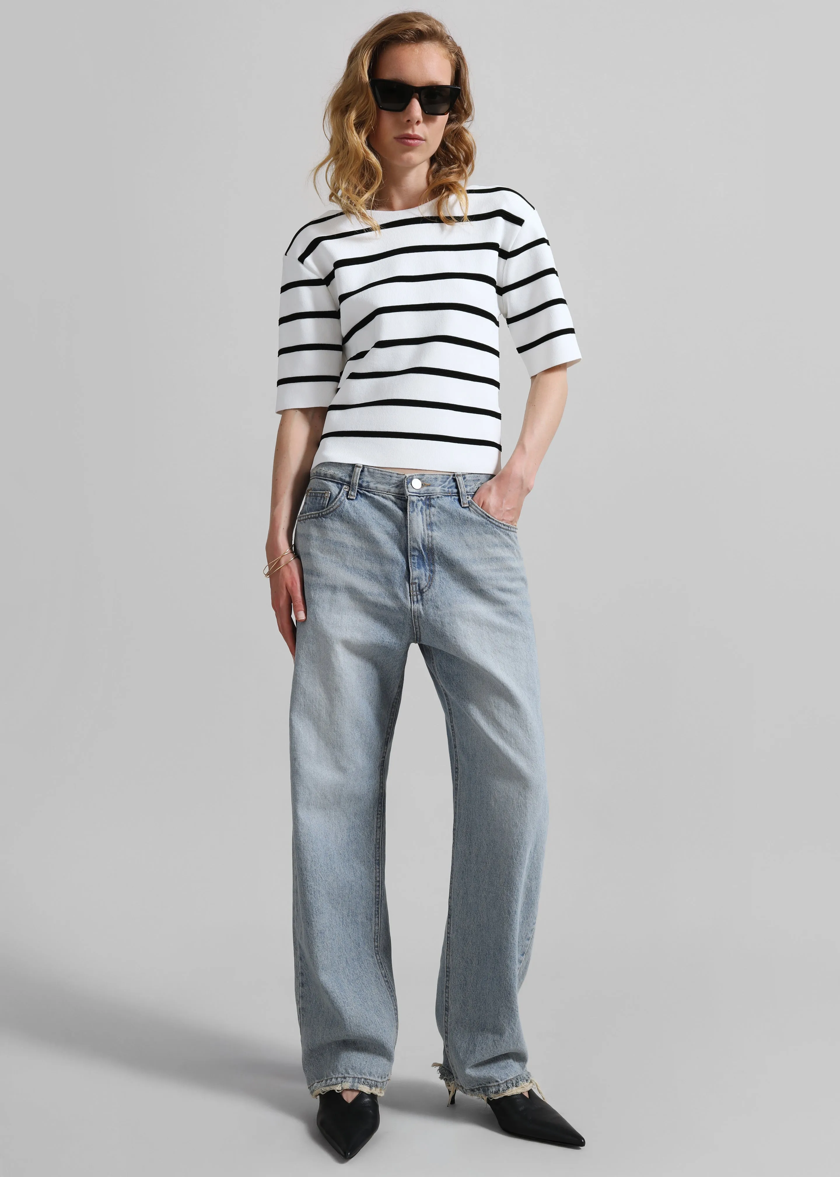 Braye Padded Knit Top - White/Black Stripe sold by Frankie Shop product image thumbnail 4