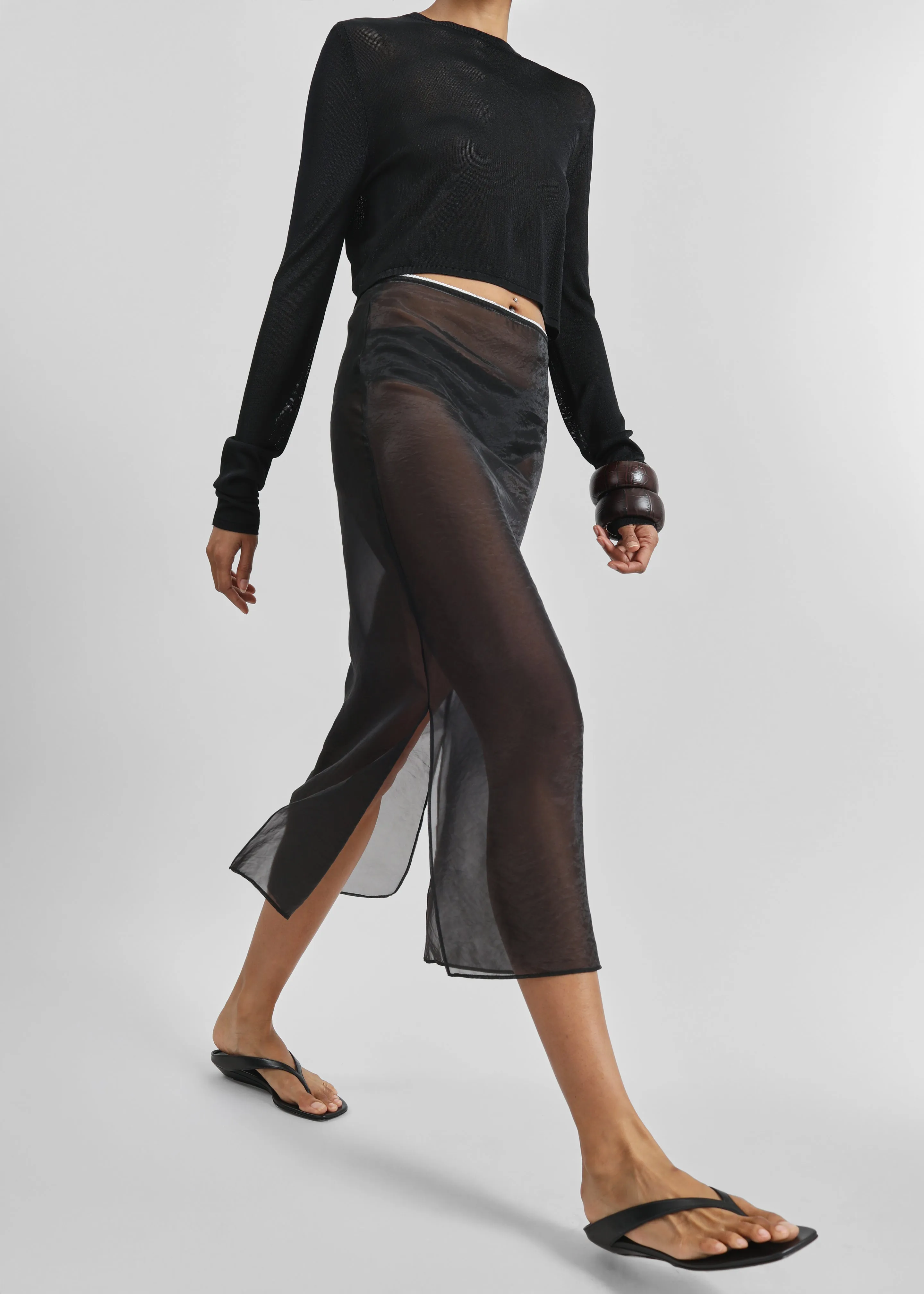 Girone Sheer Skirt - Black sold by Frankie Shop product image thumbnail 4