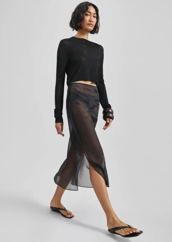 Girone Sheer Skirt - Black sold by Frankie Shop