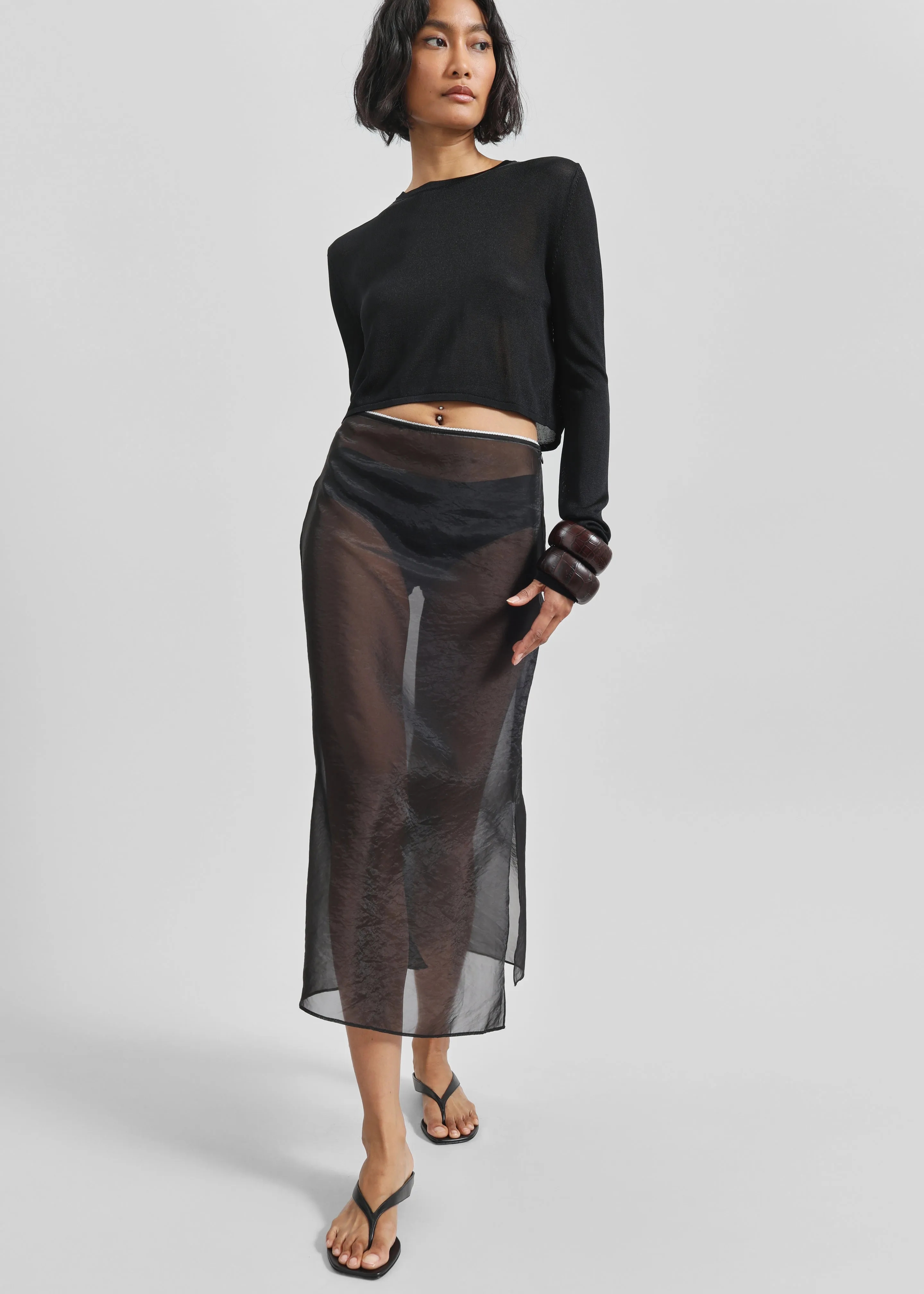 Girone Sheer Skirt - Black sold by Frankie Shop product image thumbnail 5