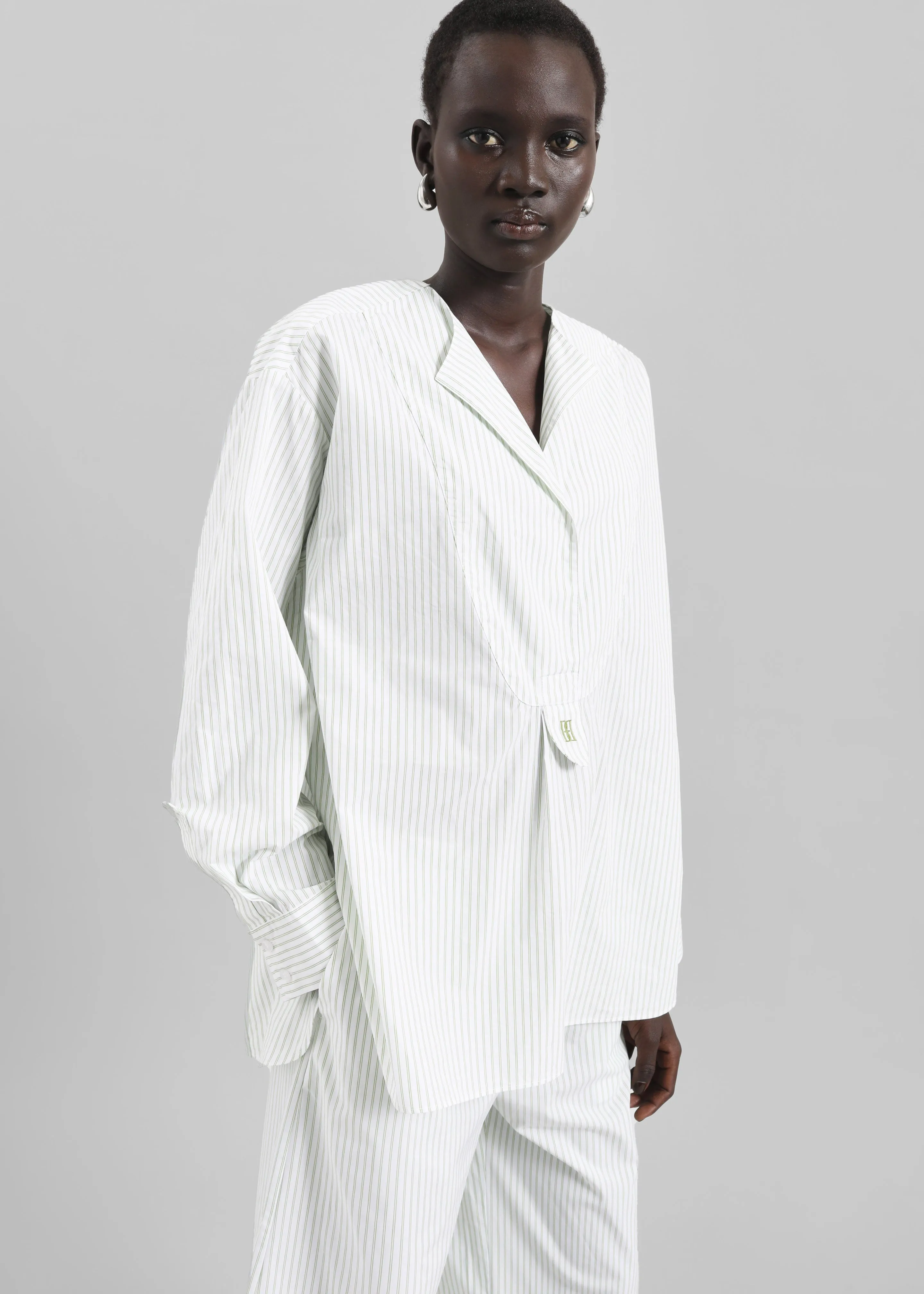 By Malene Birger Fayette Top - Twin Stripe sold by Frankie Shop