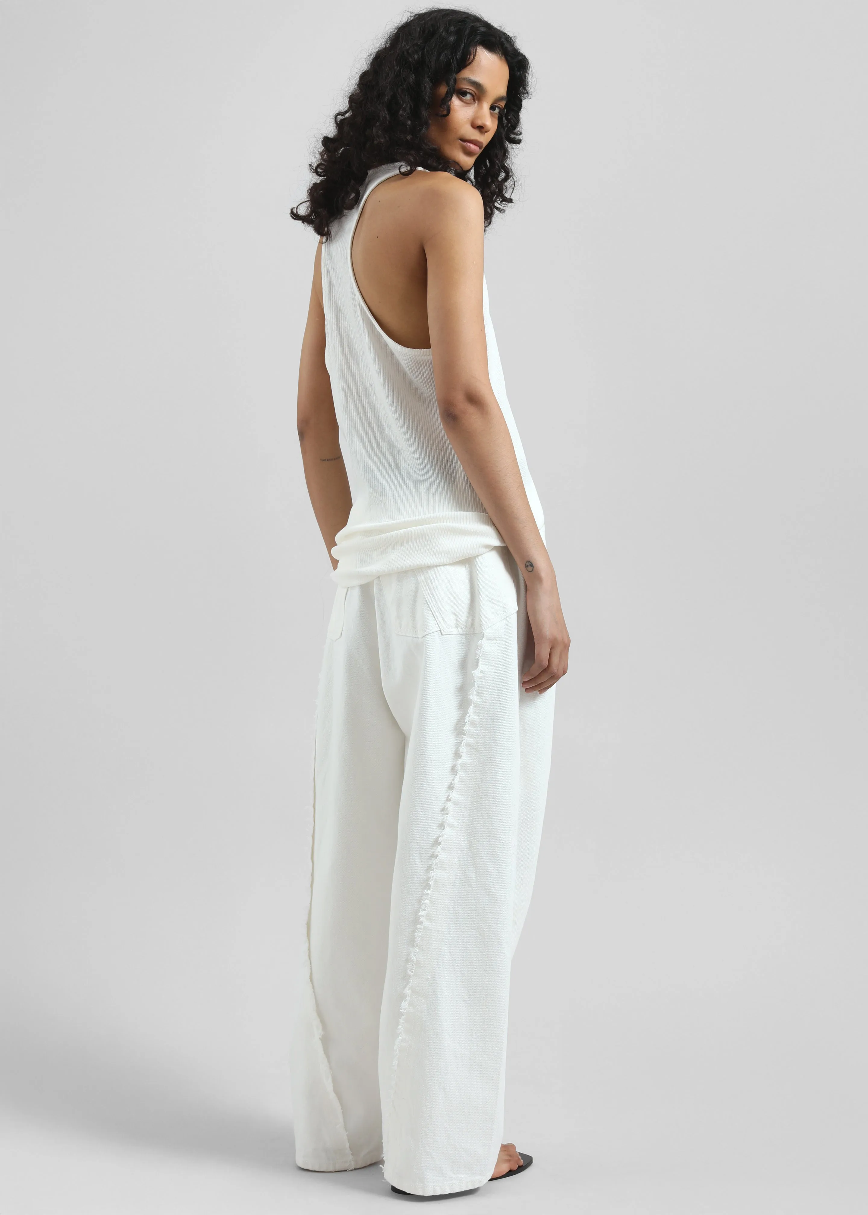 Halgar Frayed Seam Barrel-Leg Jeans - White sold by Frankie Shop product image thumbnail 2