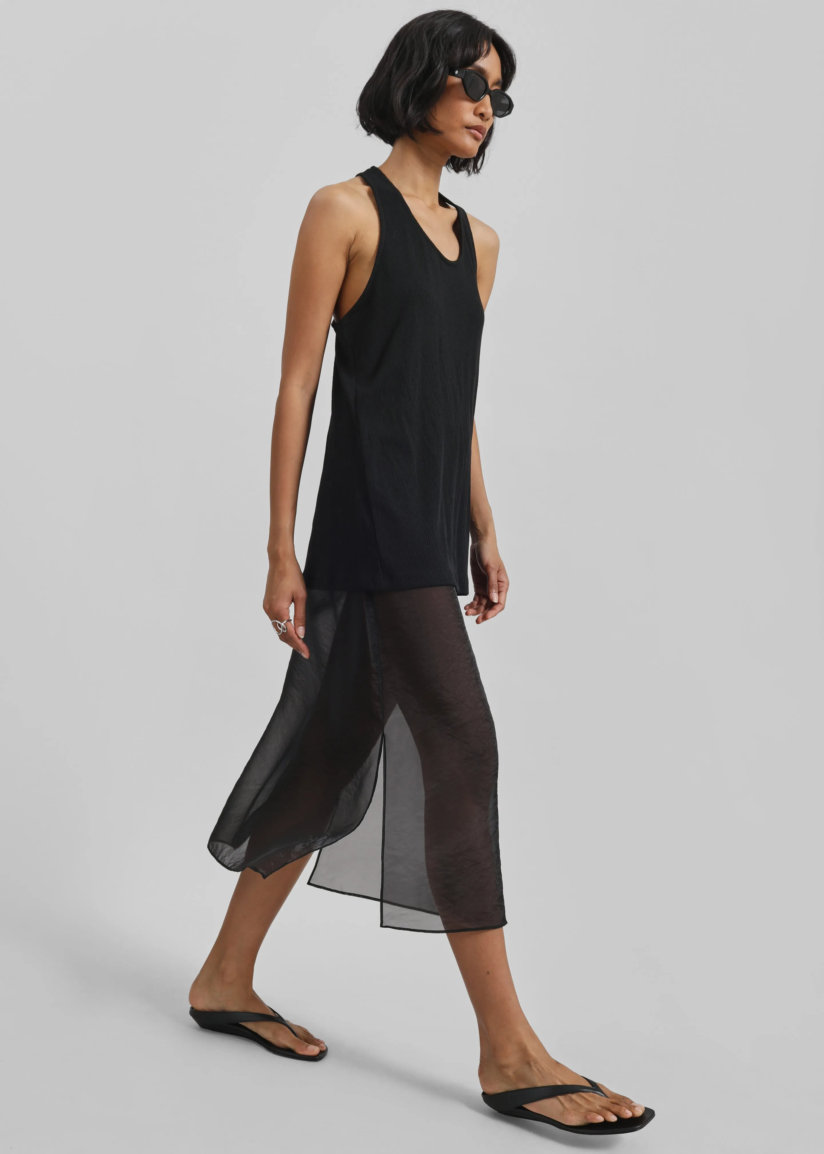 Nox Ribbed Tank Top - Black sold by Frankie Shop product image thumbnail 3