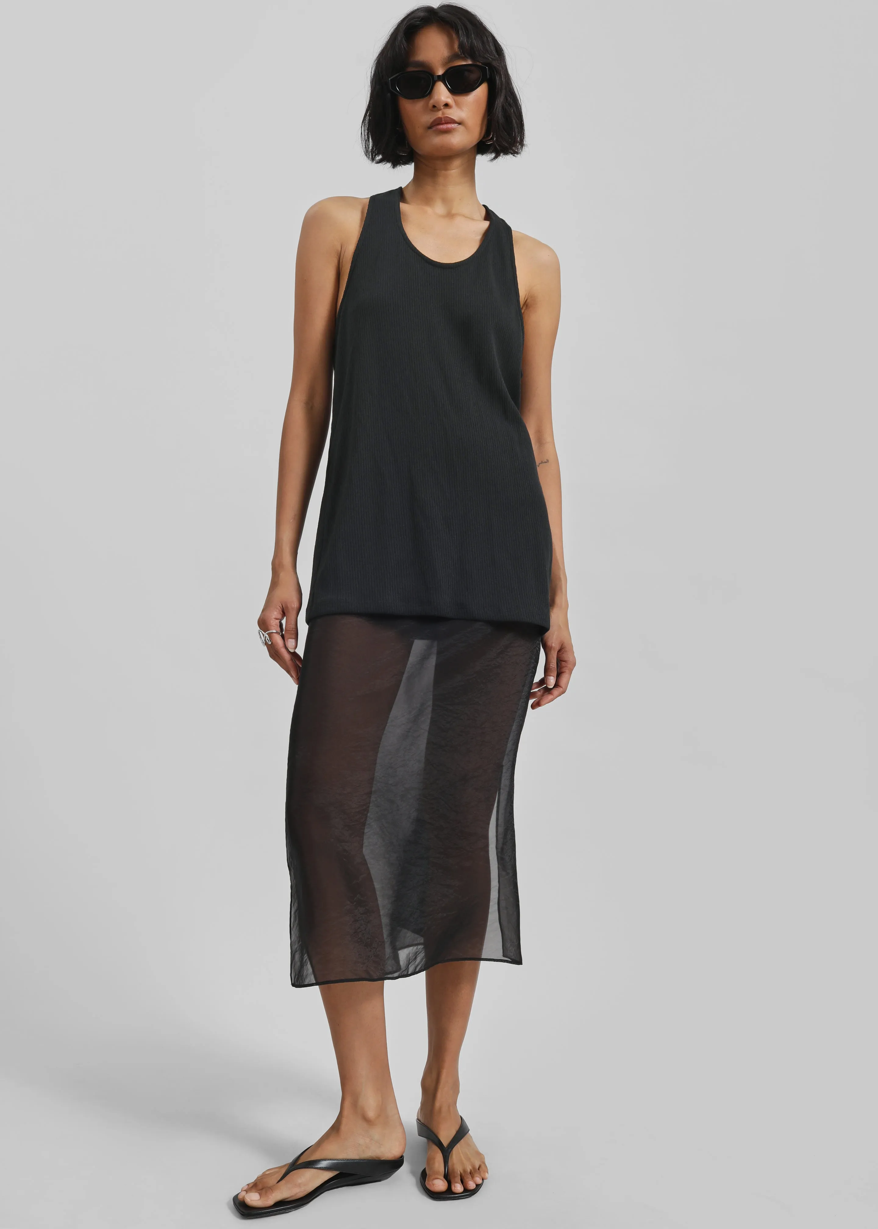 Nox Ribbed Tank Top - Black sold by Frankie Shop product image thumbnail 5