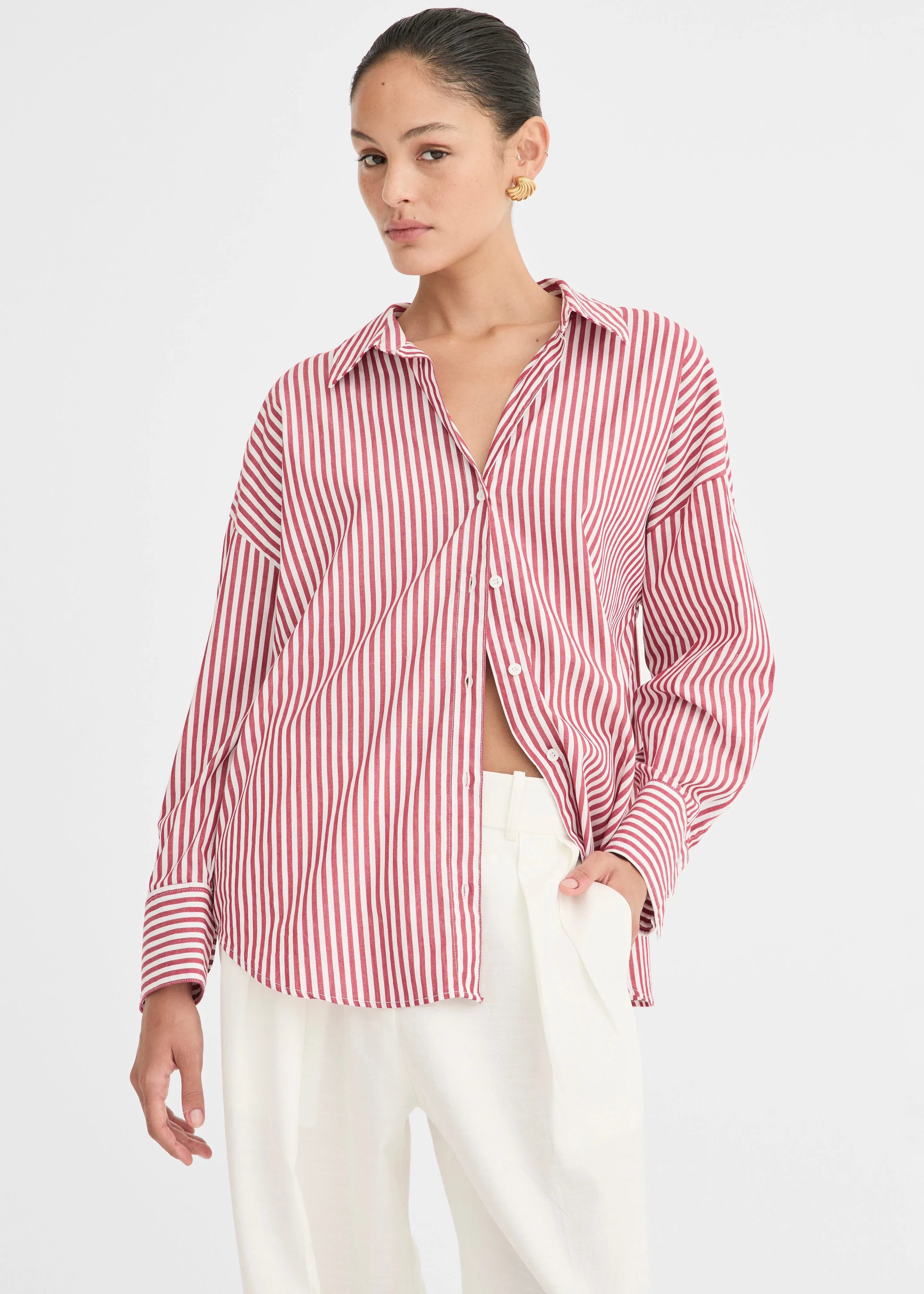 Solaqua Franca Striped Shirt - Red/White sold by Frankie Shop product image thumbnail 4