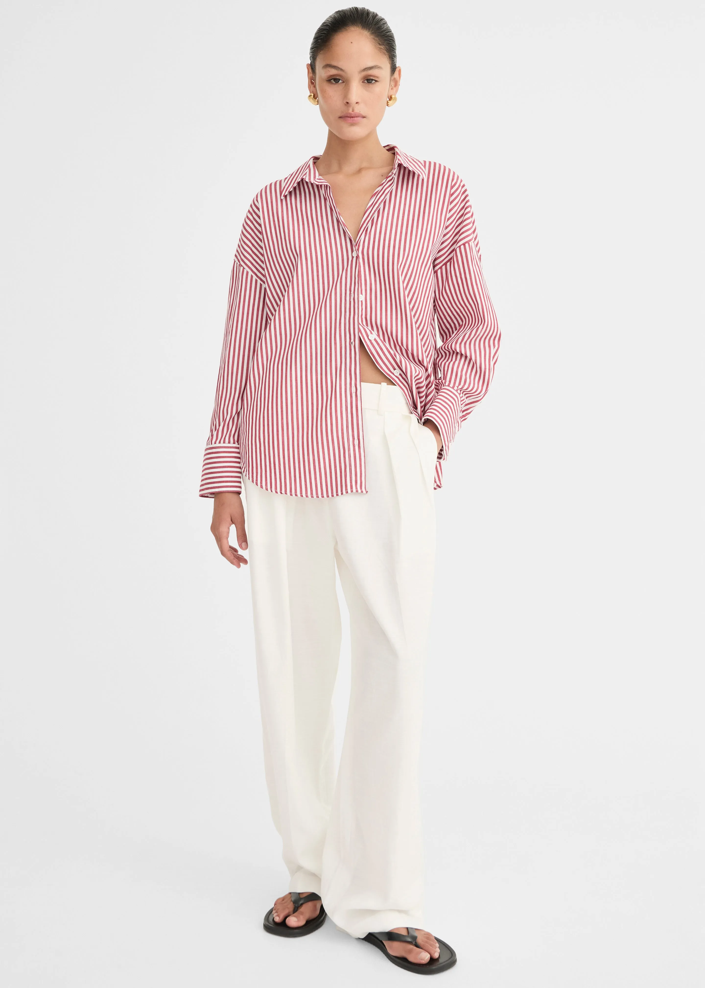 Solaqua Franca Striped Shirt - Red/White sold by Frankie Shop product image thumbnail 3
