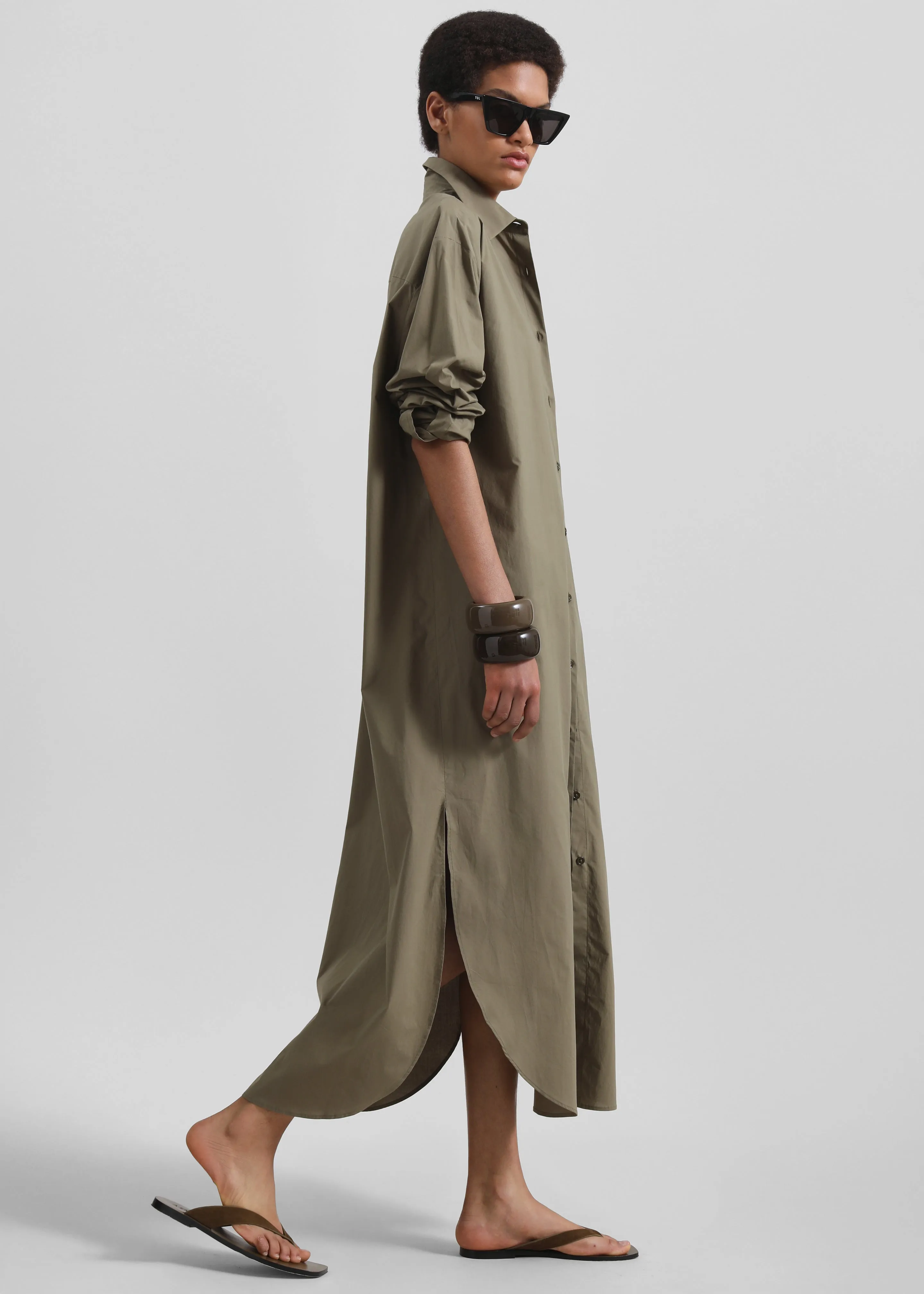 Helena Shirt Dress - Khaki sold by Frankie Shop product image thumbnail 4